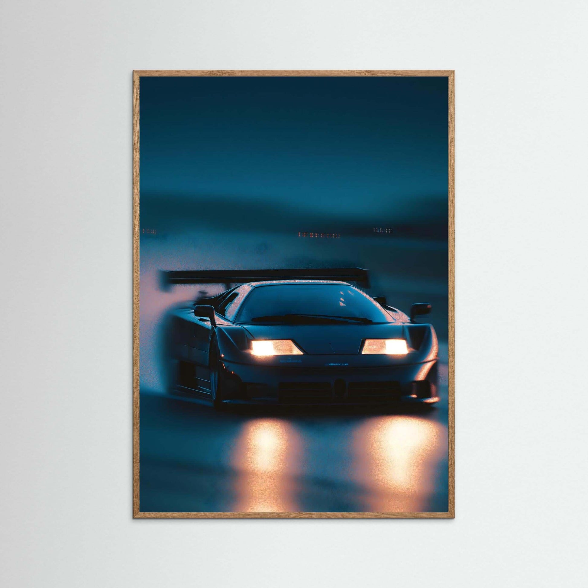  supercar wall art-Midnight Supercar Front View Print