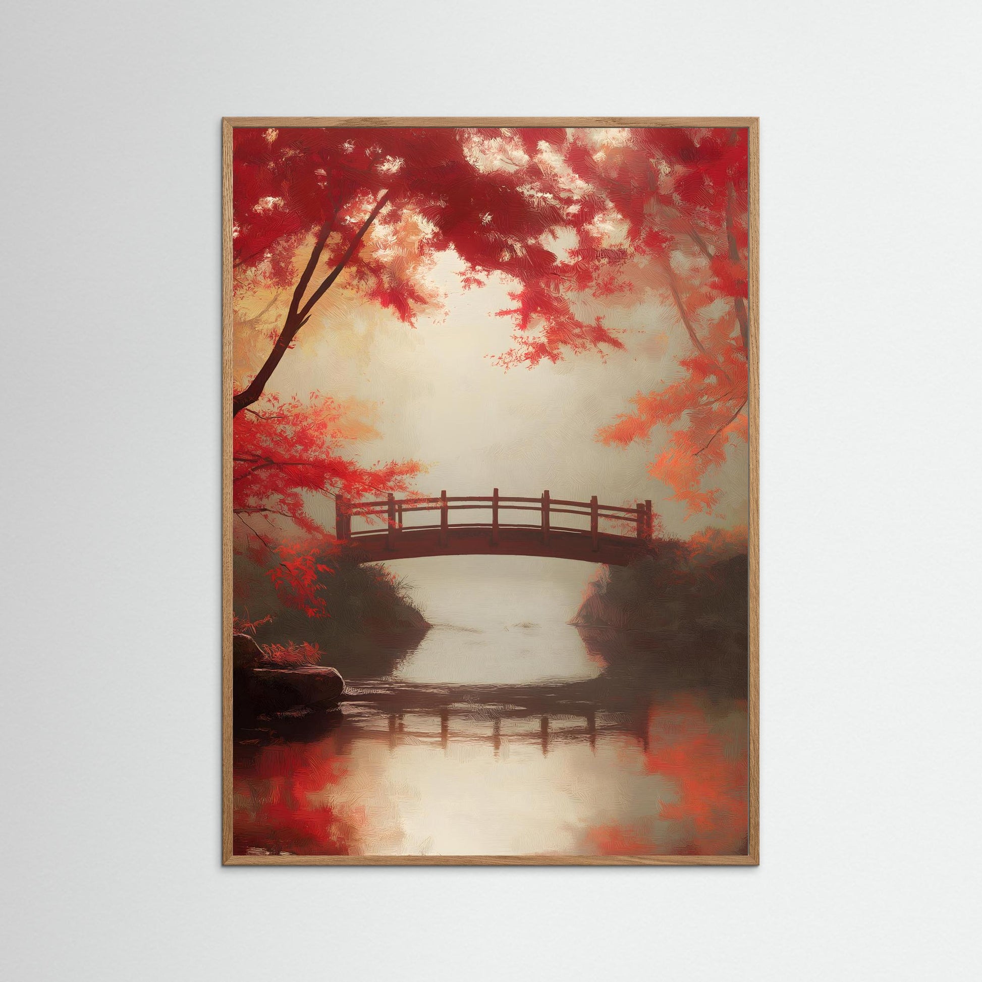 Autumn Japanese Bridge Landscape