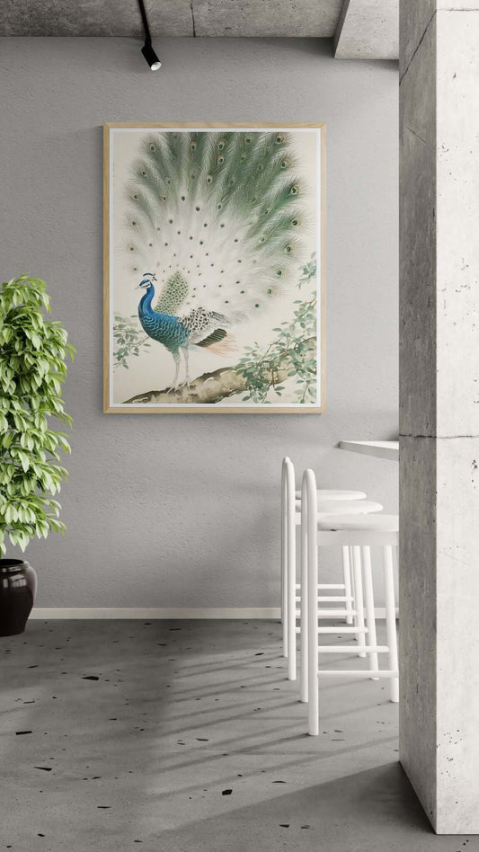 Celestial Peacock — Traditional Asian Peacock Wall Art Print