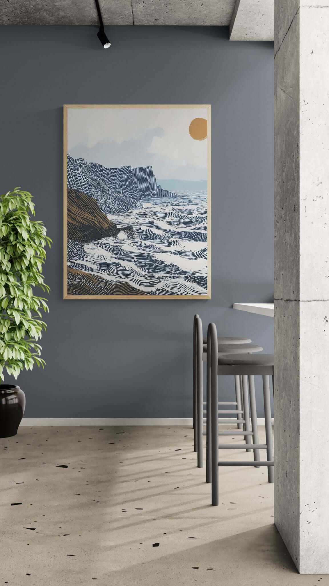 coastal cliff art print-Edge of Still Water 