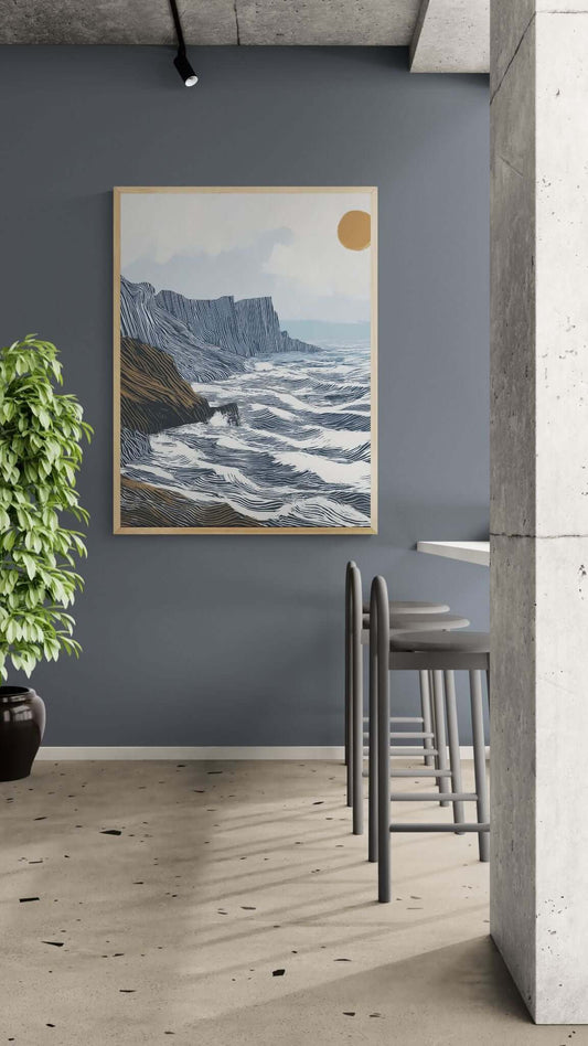 coastal cliff art print-Edge of Still Water 