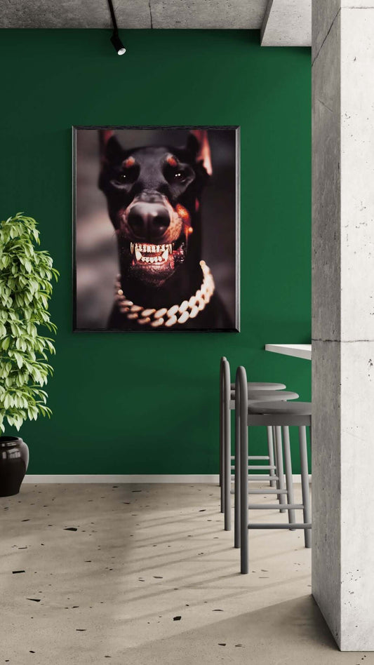  doberman wall art-Diamond Fang Doberman Print