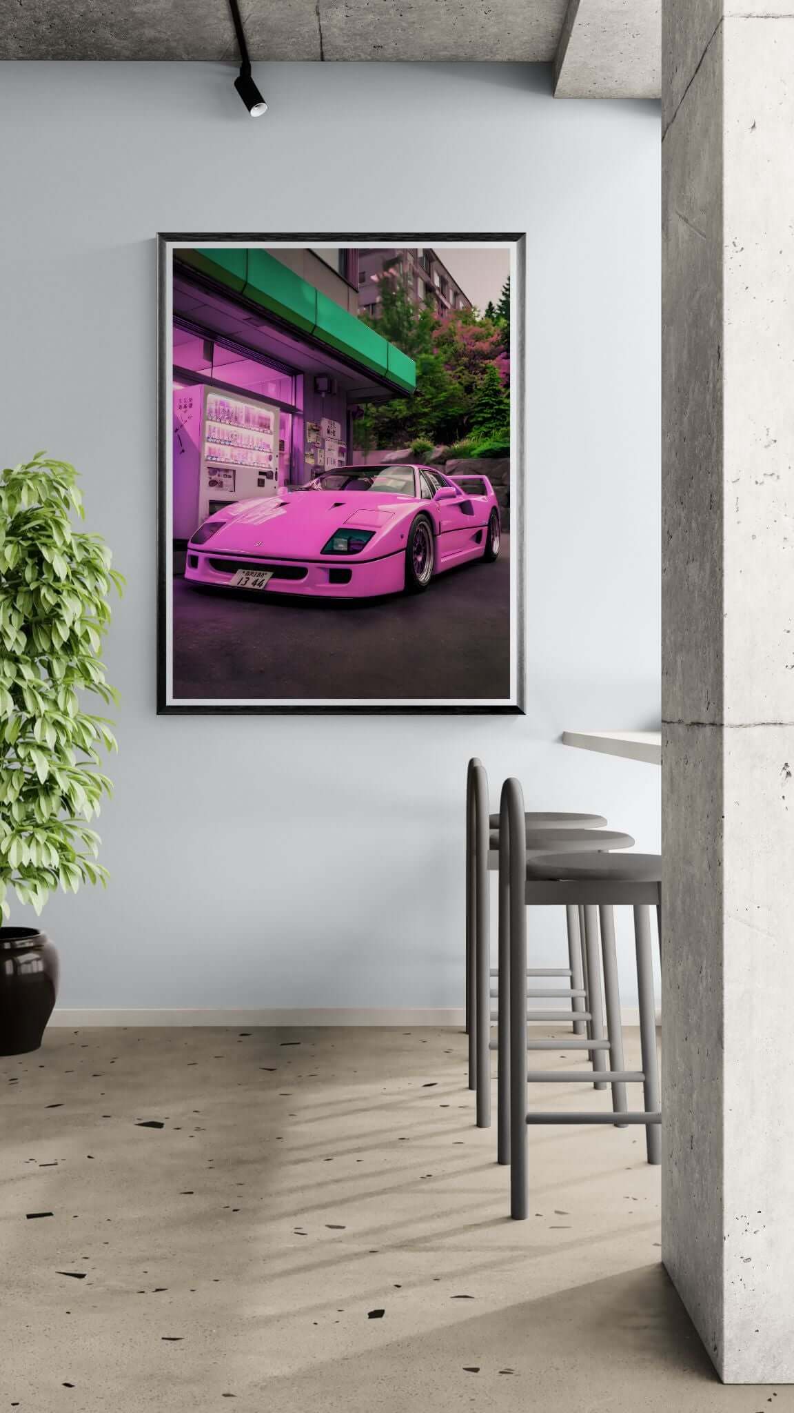 JDM supercar wall art-Neon Night Supercar Wall Art 