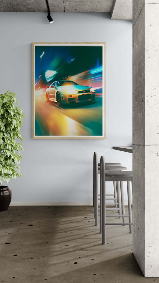 neon cinematic wall art-Neon Velocity Wall Art 