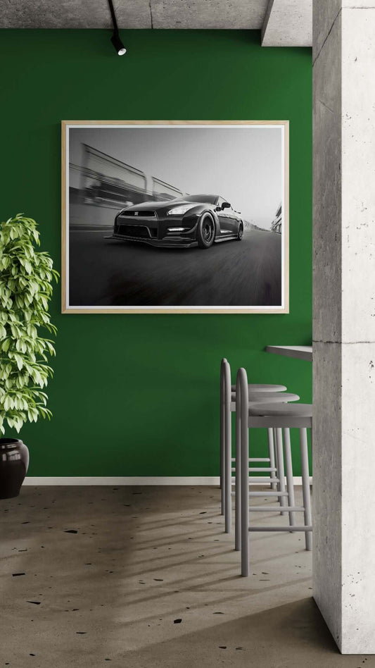 Nissan GT-R Black and White Track Performance