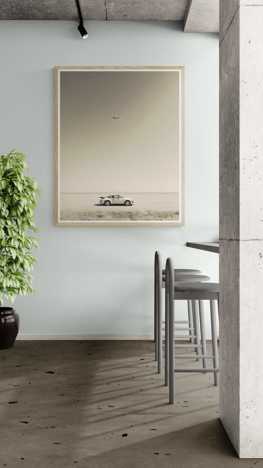 Minimalist Porsche 911 Desert Landscape
