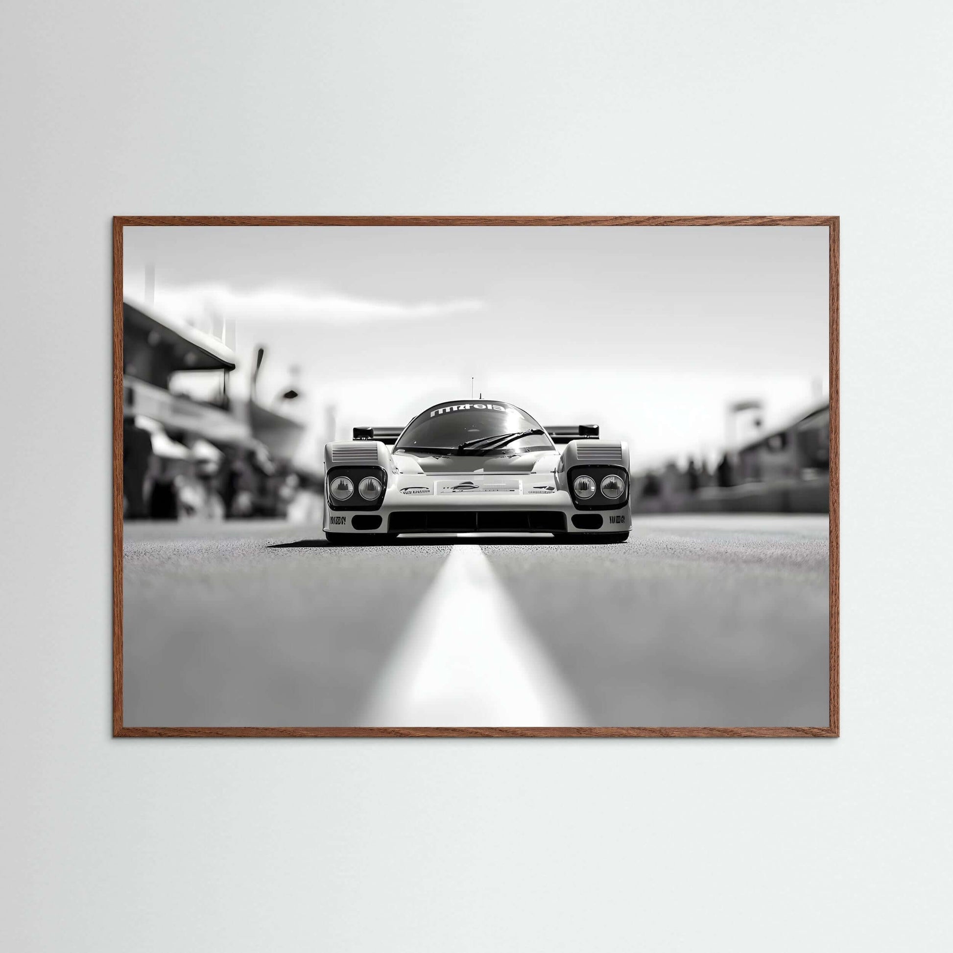 Porsche 962 Group C Black and White Racing Art