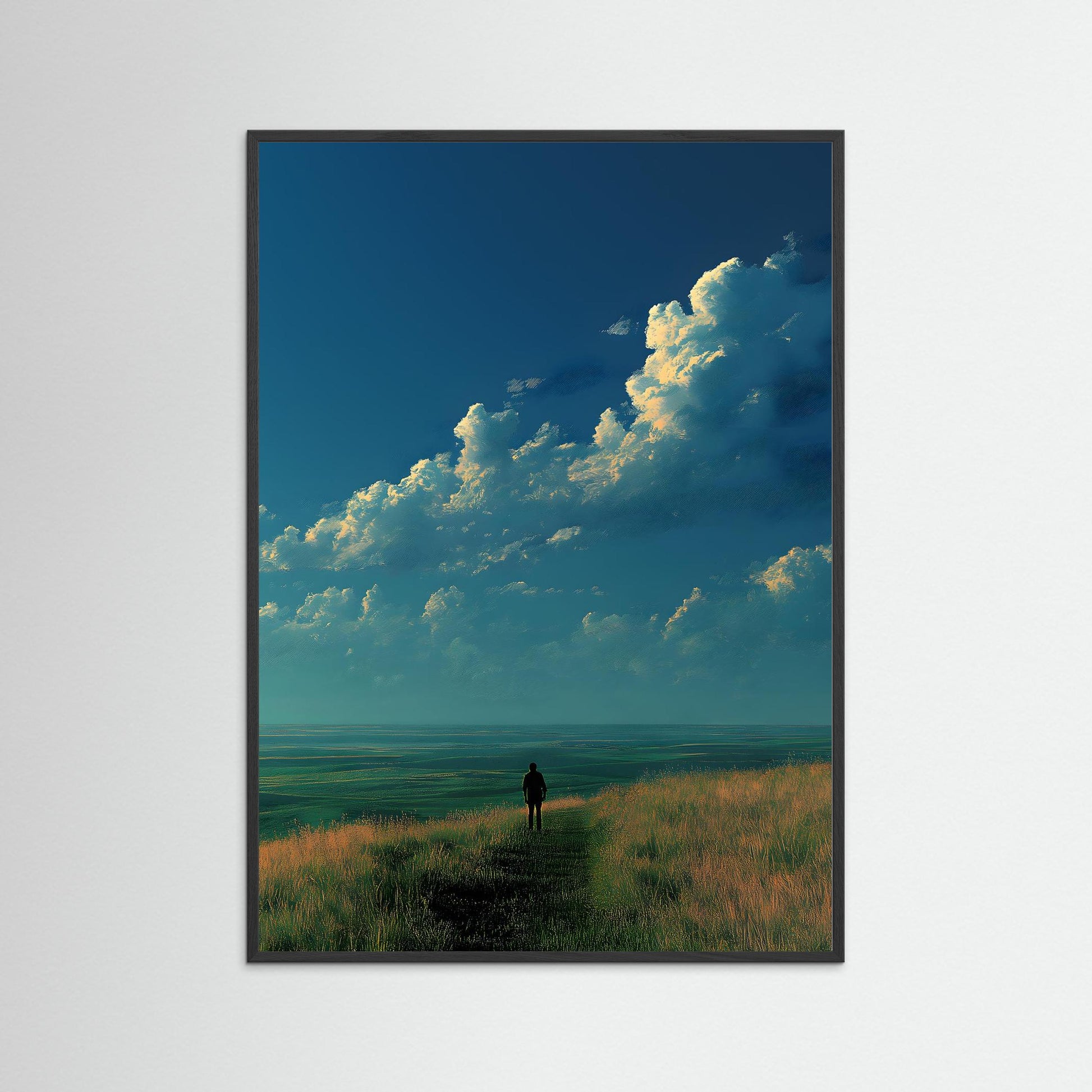Lone Horizon Landscape Print – Cinematic Sky Wall Print for Modern Interiors