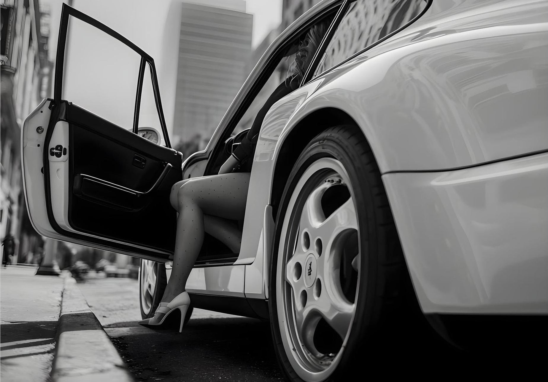 Porsche 964 City Exit – Black and White