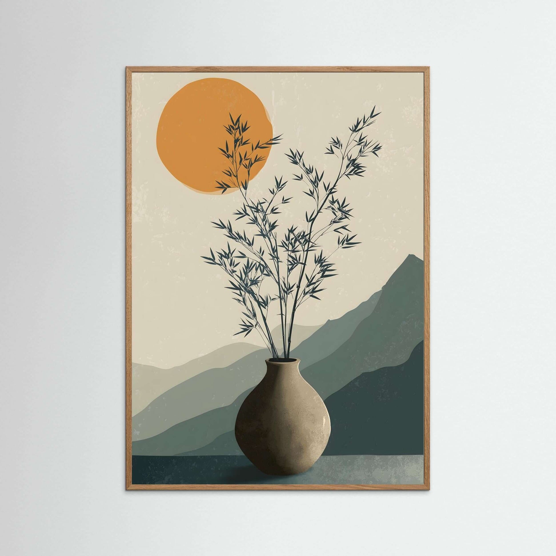 Still Light – Japandi-Inspired Minimalist Botanical Wall Art Print