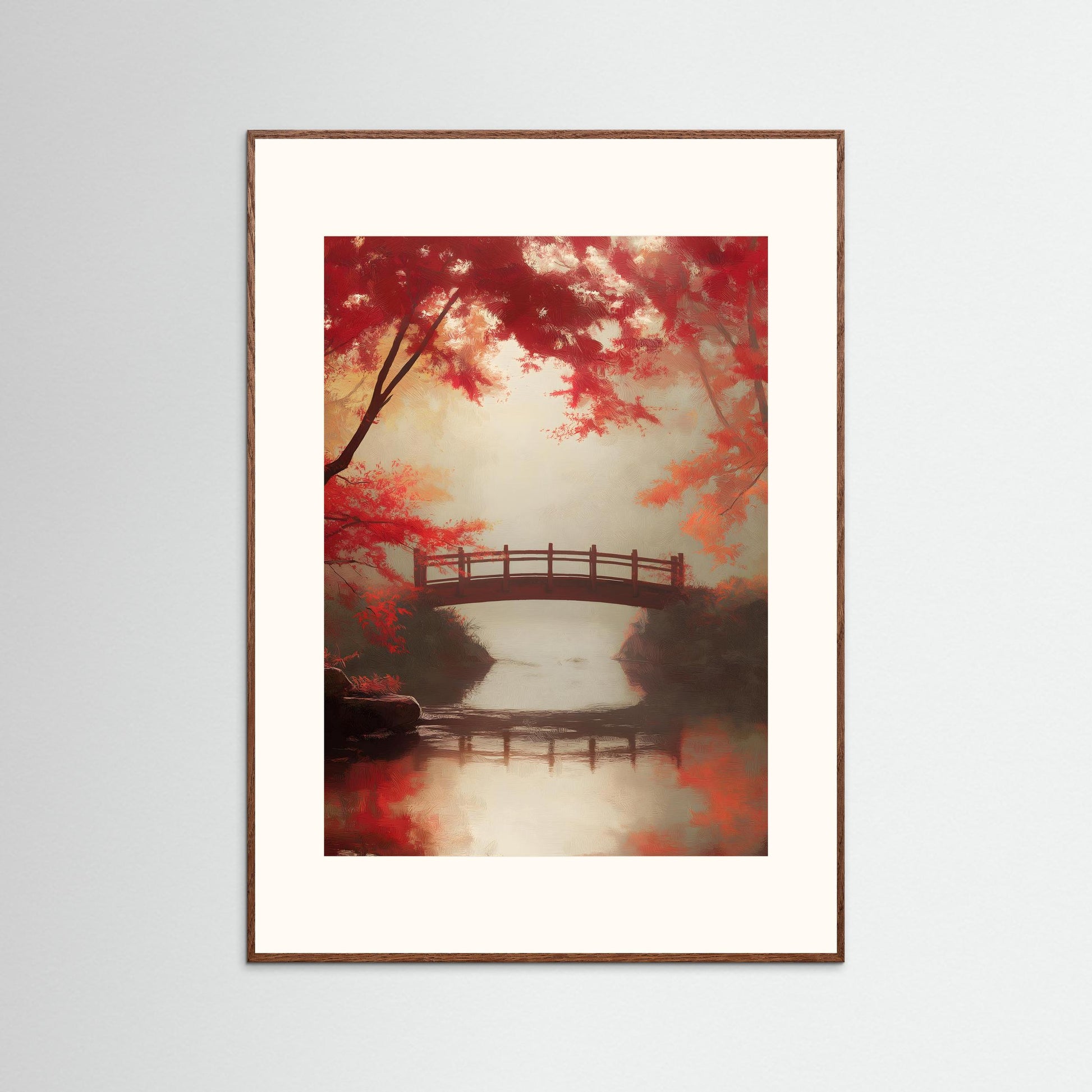Autumn Japanese Bridge Landscape