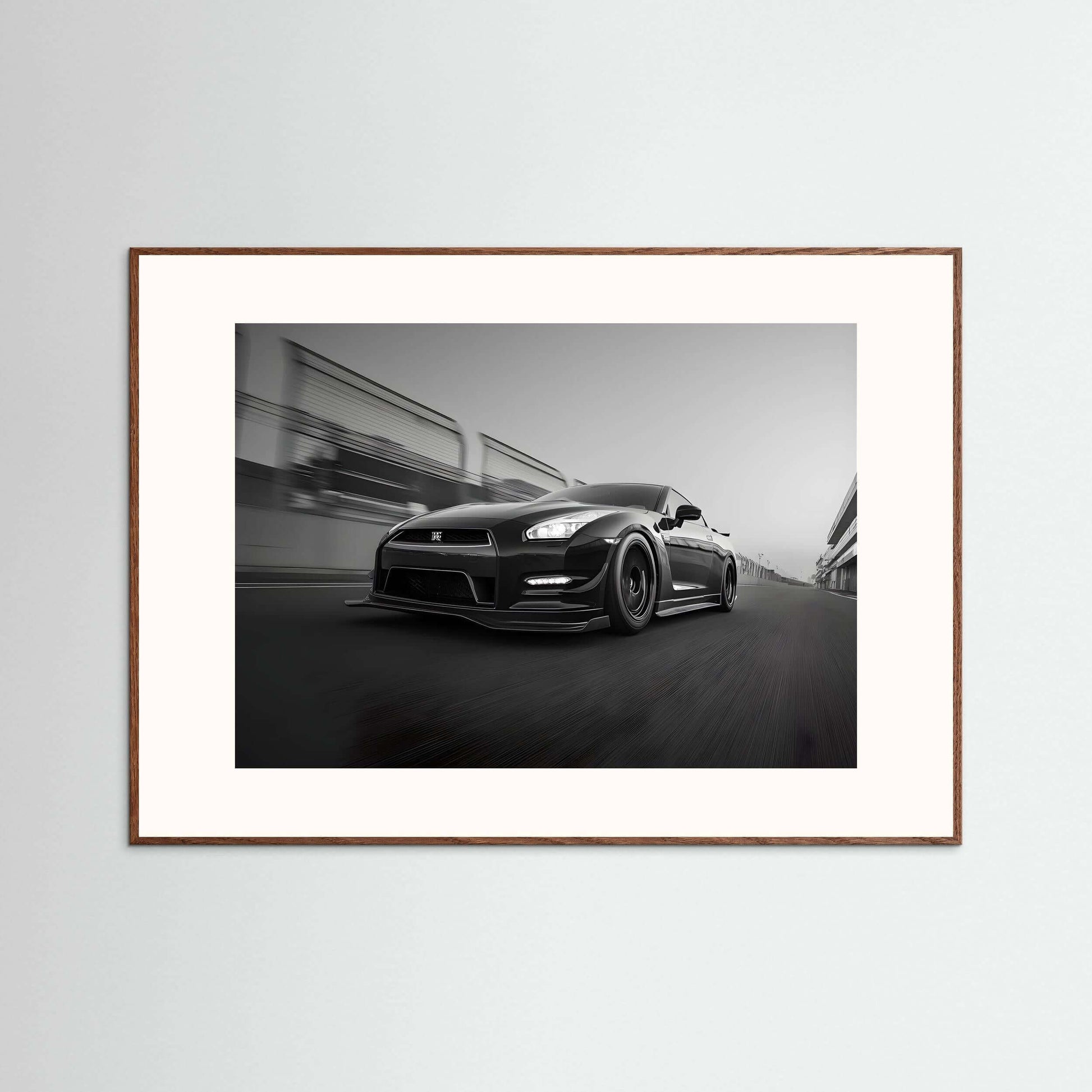 Nissan GT-R Black and White Track Performance