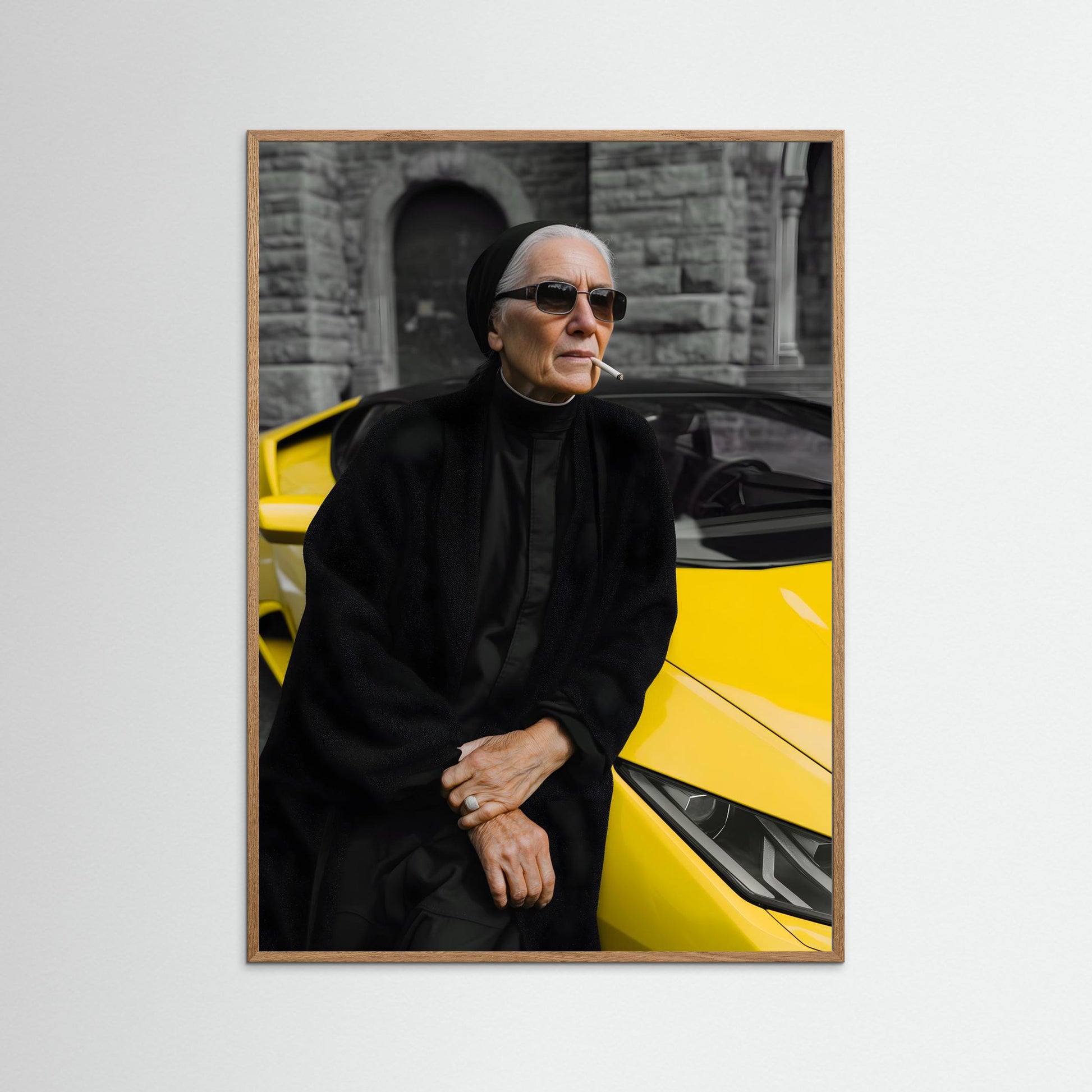 Rebel Nun Wall Art – Cinematic Luxury Portrait Canvas Print