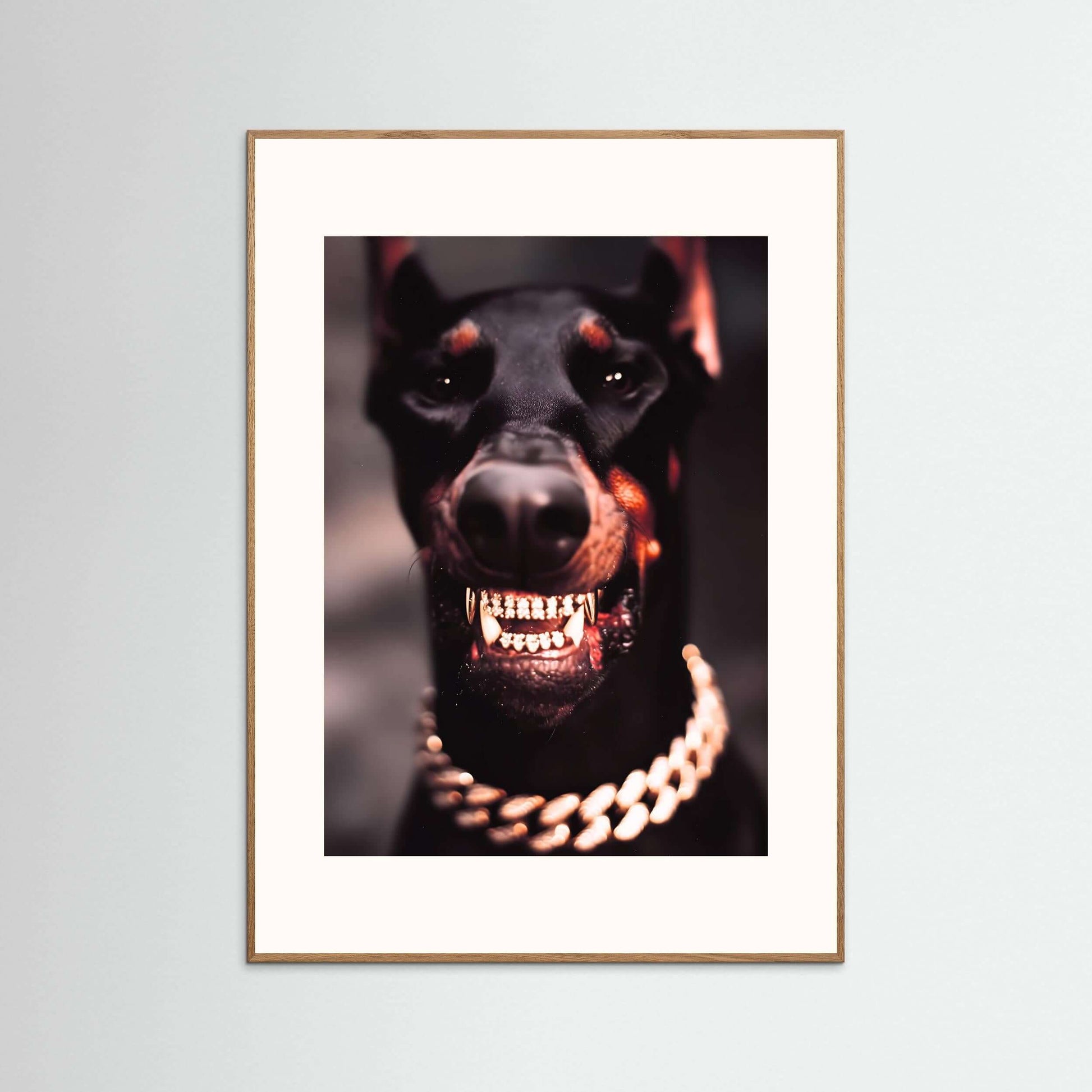  doberman wall art-Diamond Fang Doberman Print