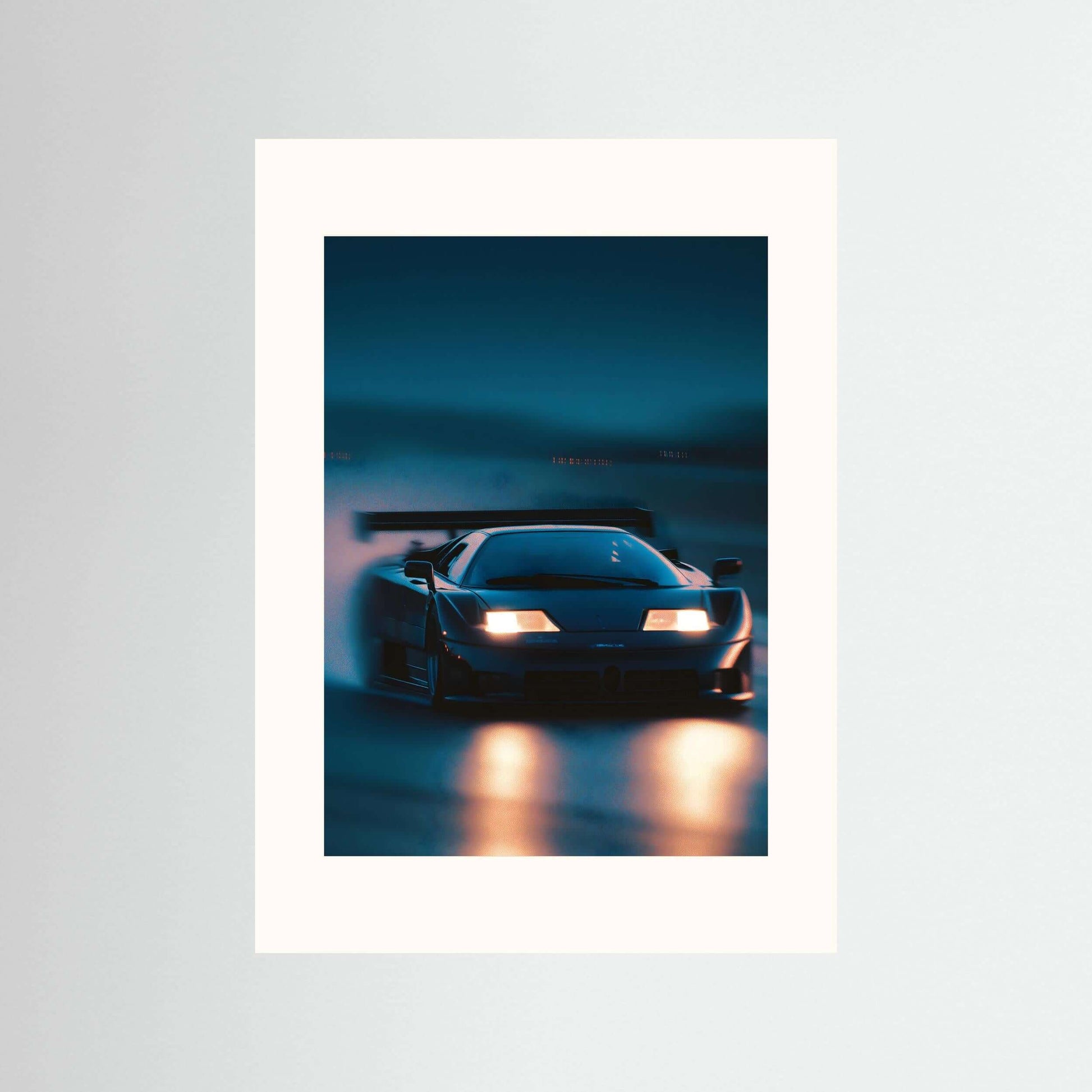  supercar wall art-Midnight Supercar Front View Print