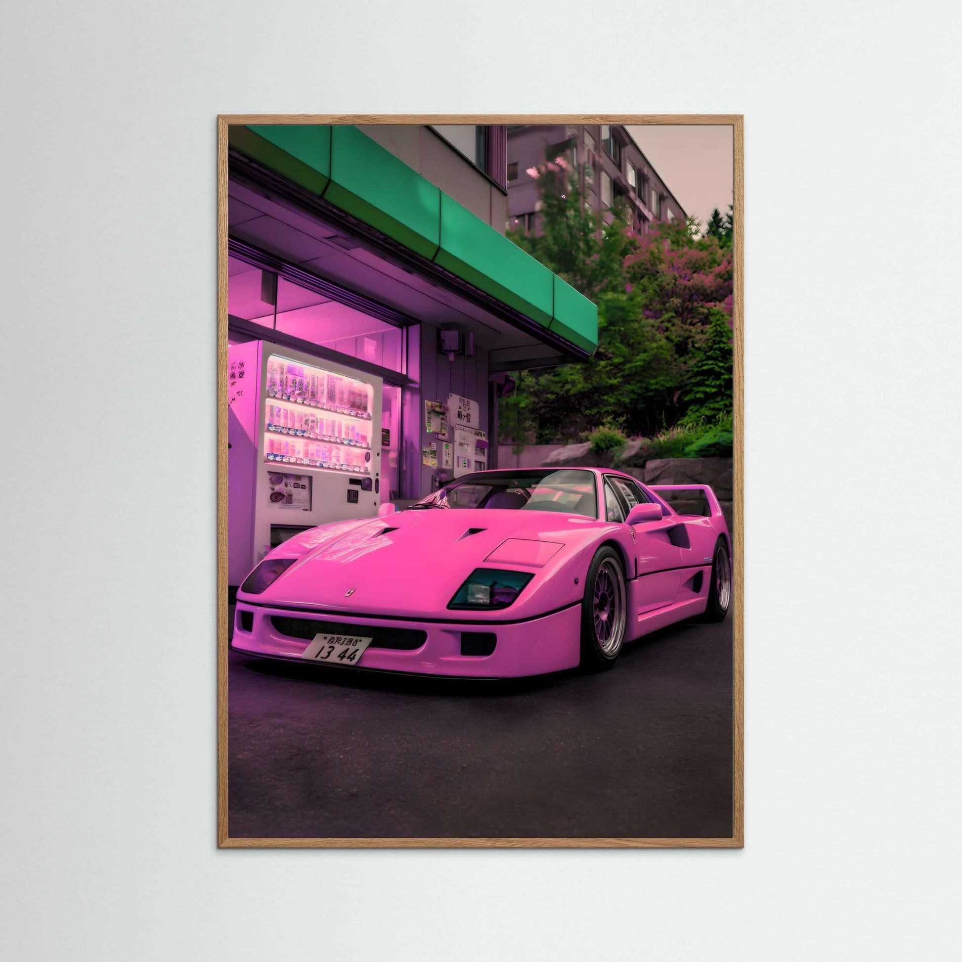 JDM supercar wall art-Neon Night Supercar Wall Art 