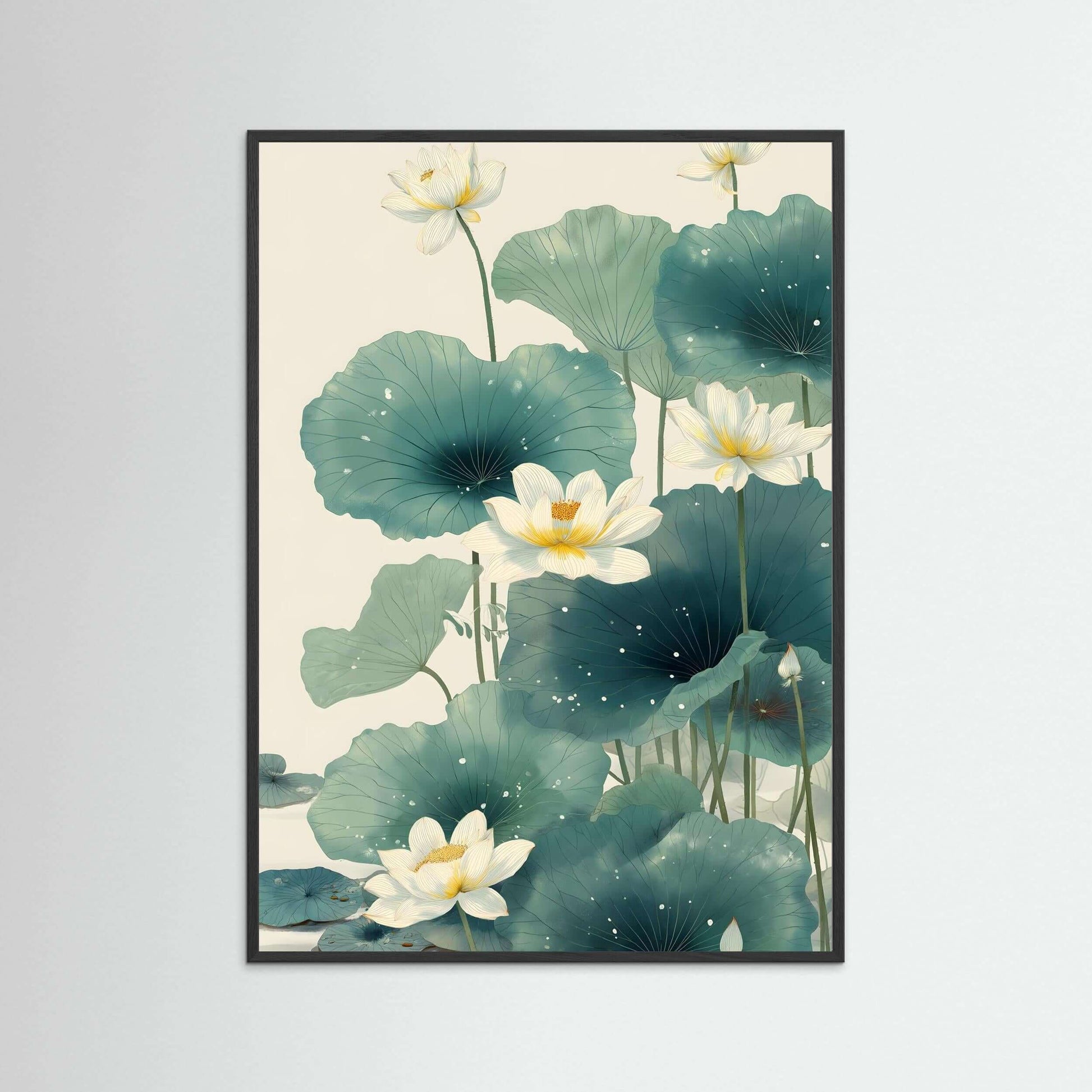  Japandi botanical wall art-Lotus Stillness