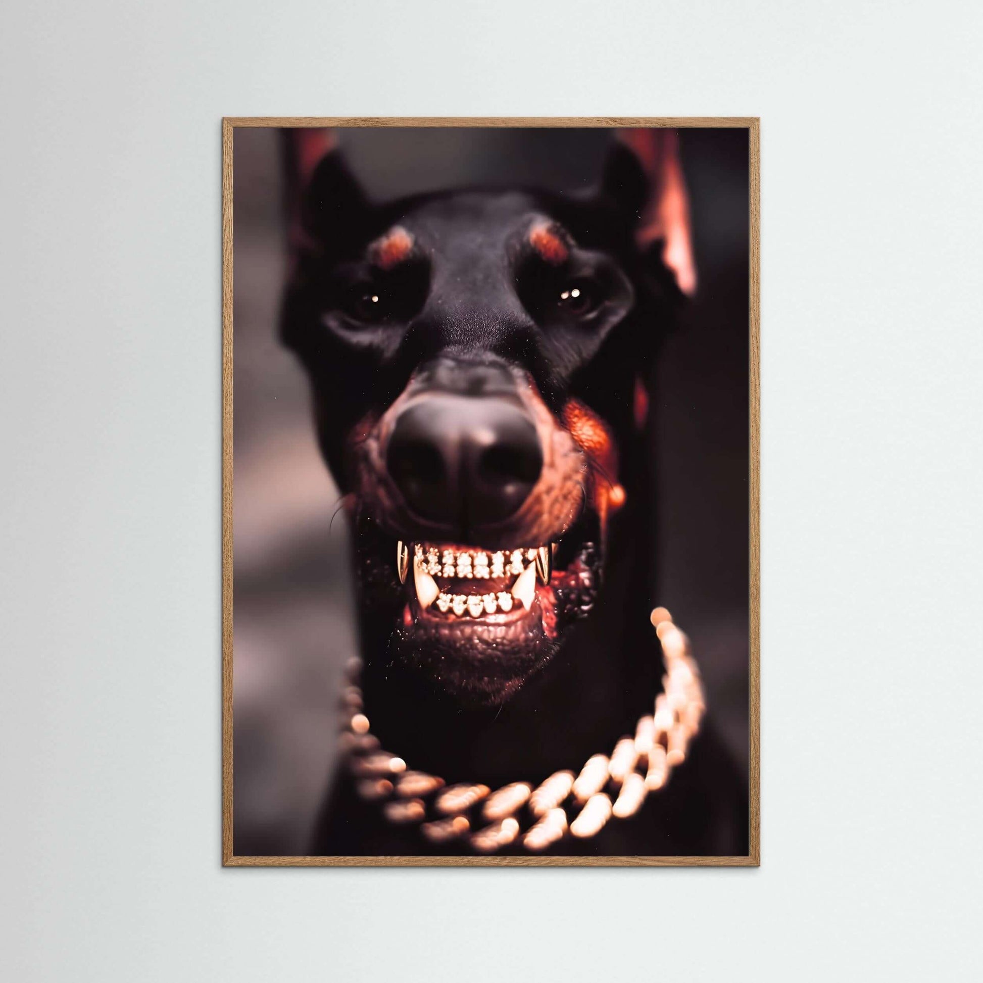  doberman wall art-Diamond Fang Doberman Print