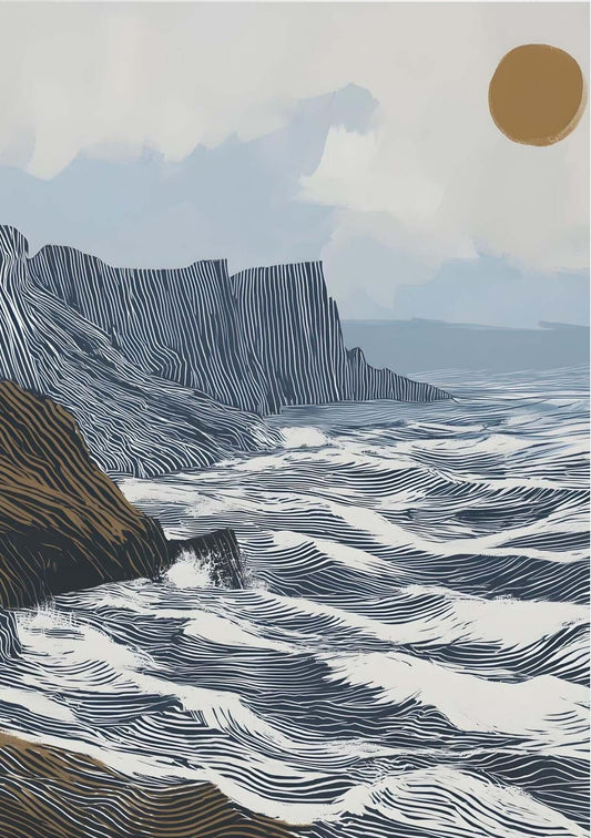 coastal cliff art print-Edge of Still Water 