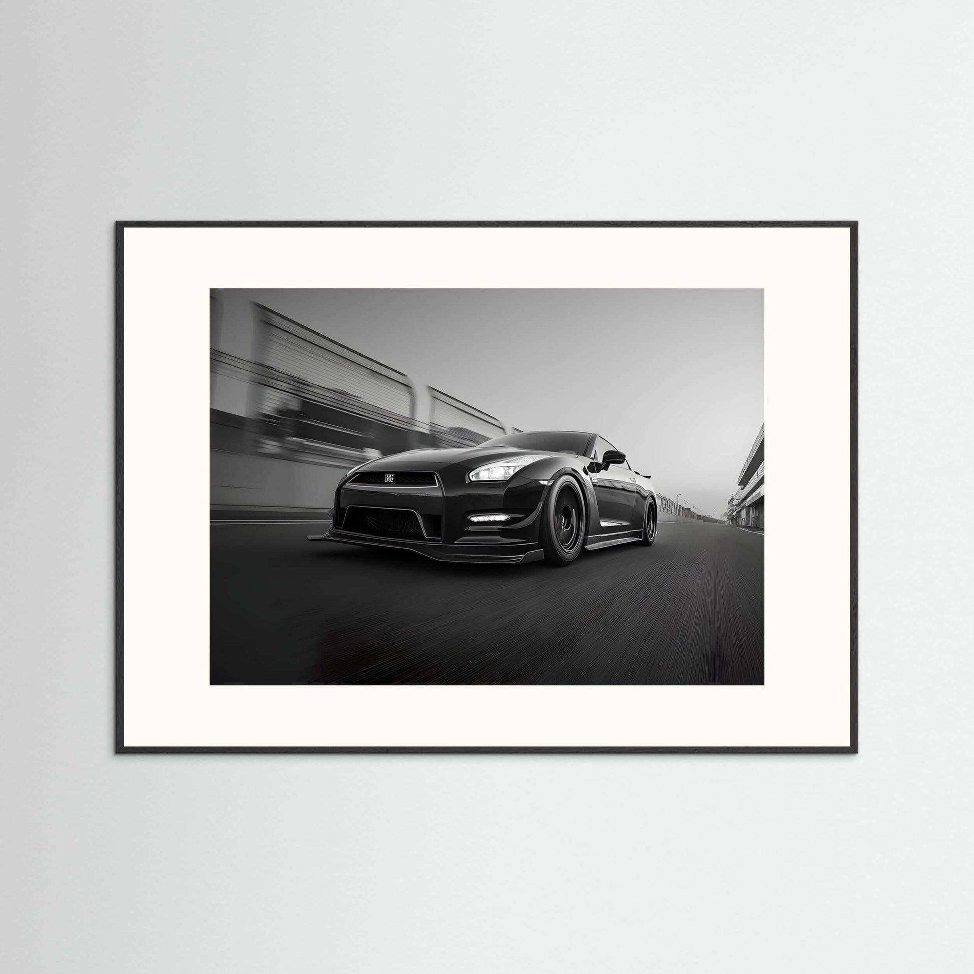 Nissan GT-R Black and White Track Performance