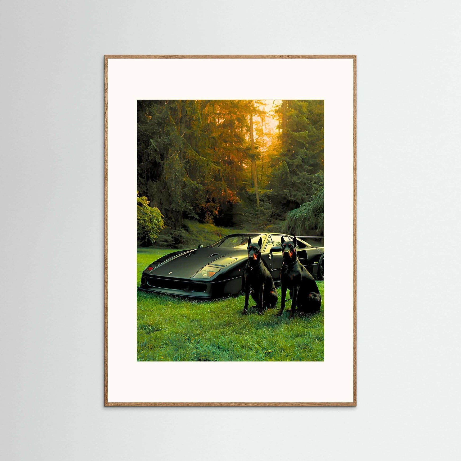 black supercar doberman wall art-Midnight Guardians Wall Art 