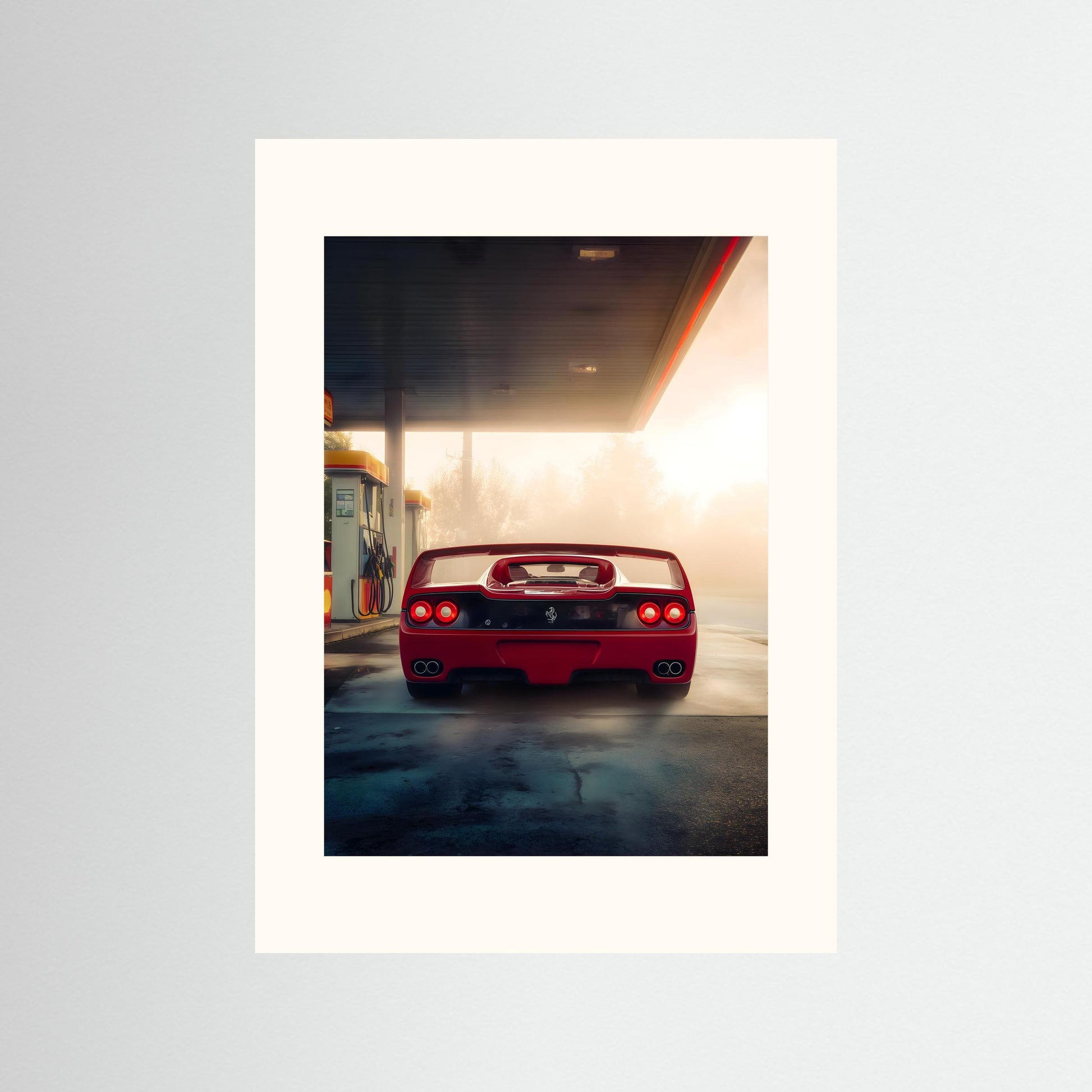 Red Supercar at Dawn Wall Art – Cinematic Automotive Canvas Print