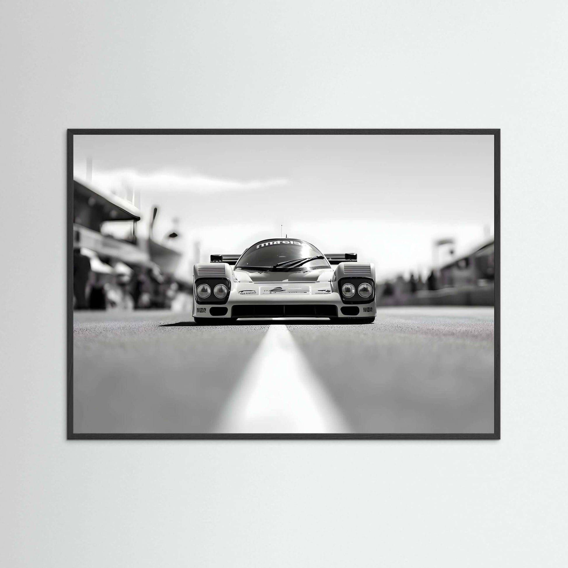 Porsche 962 Group C Black and White Racing Art