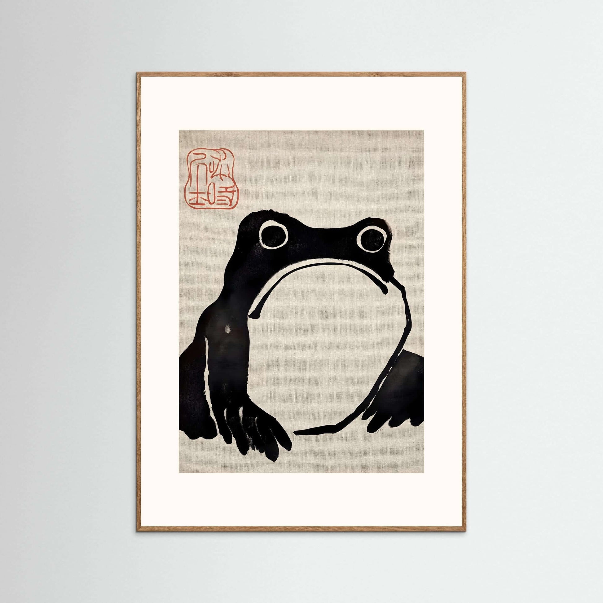 Japanese ink frog wall art-Zen Frog 