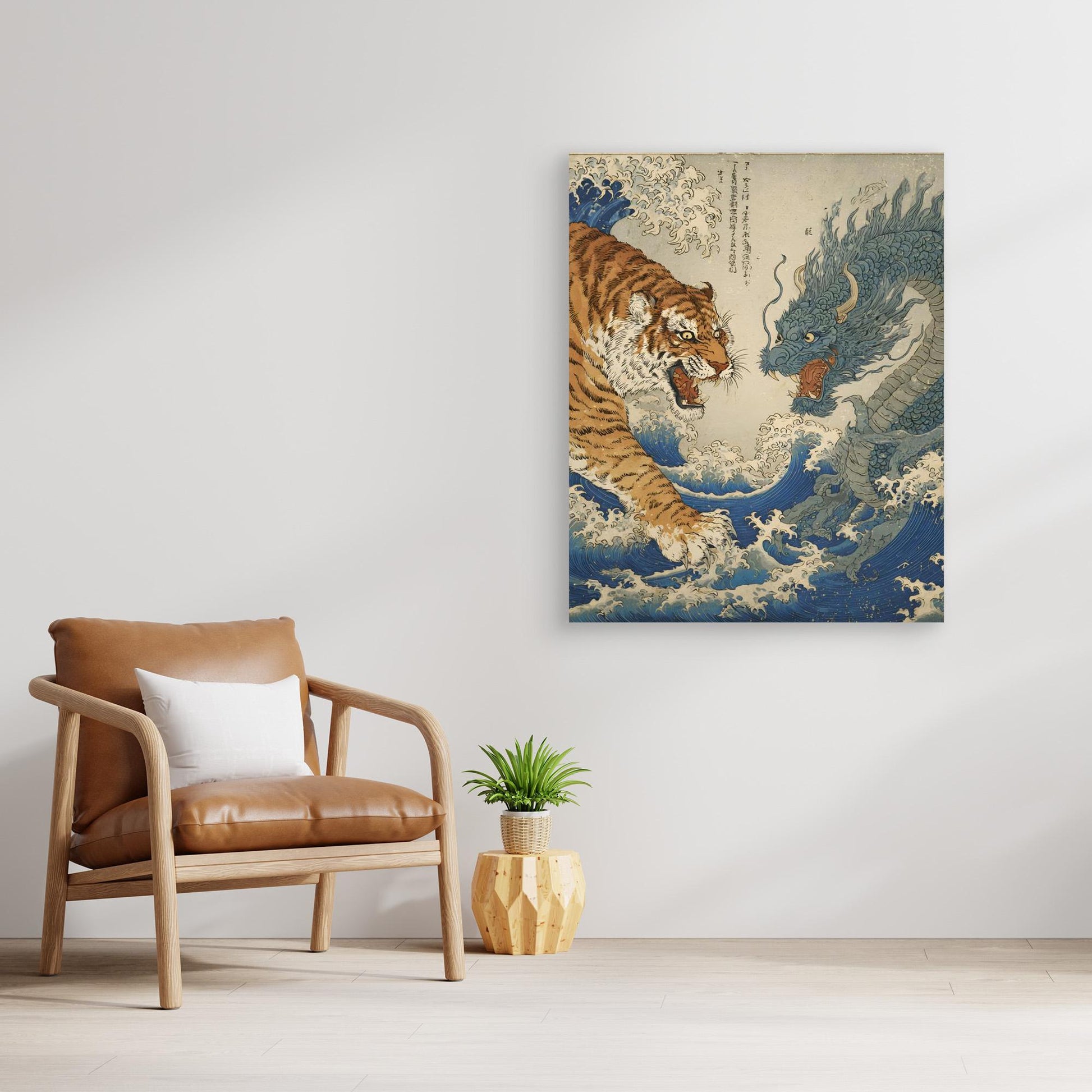 Tiger vs Dragon Ukiyo-e Art Print Japanese