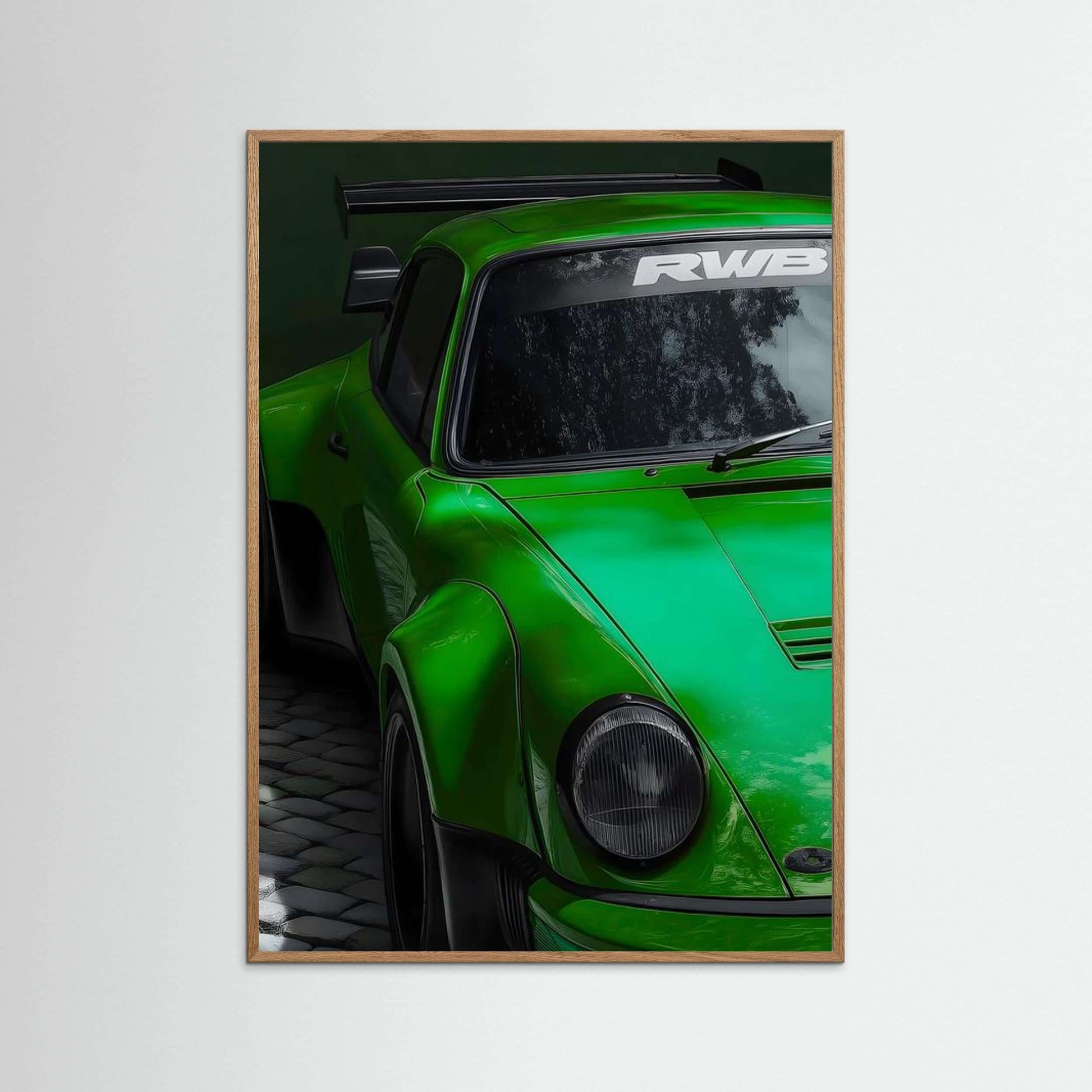 RWB Porsche 911 Green Automotive Art Print Poster
