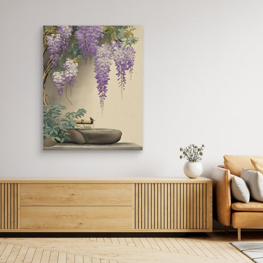 Japanese Wisteria Garden Zen Art Print Poster