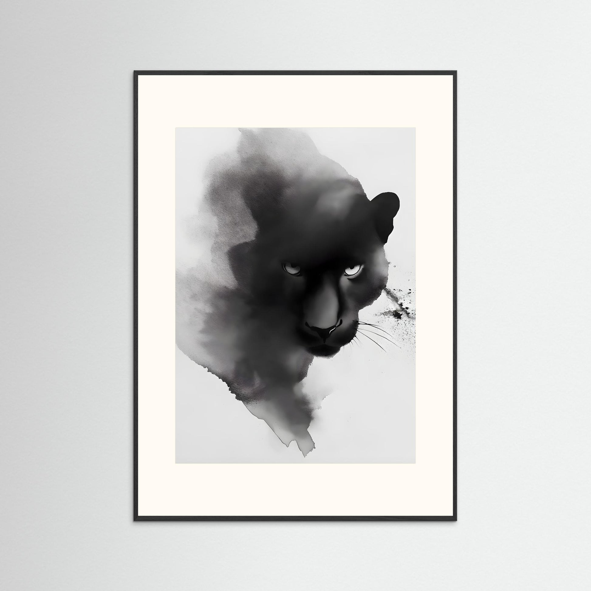 Ink Panther – Monochrome Abstract Animal Wall Art