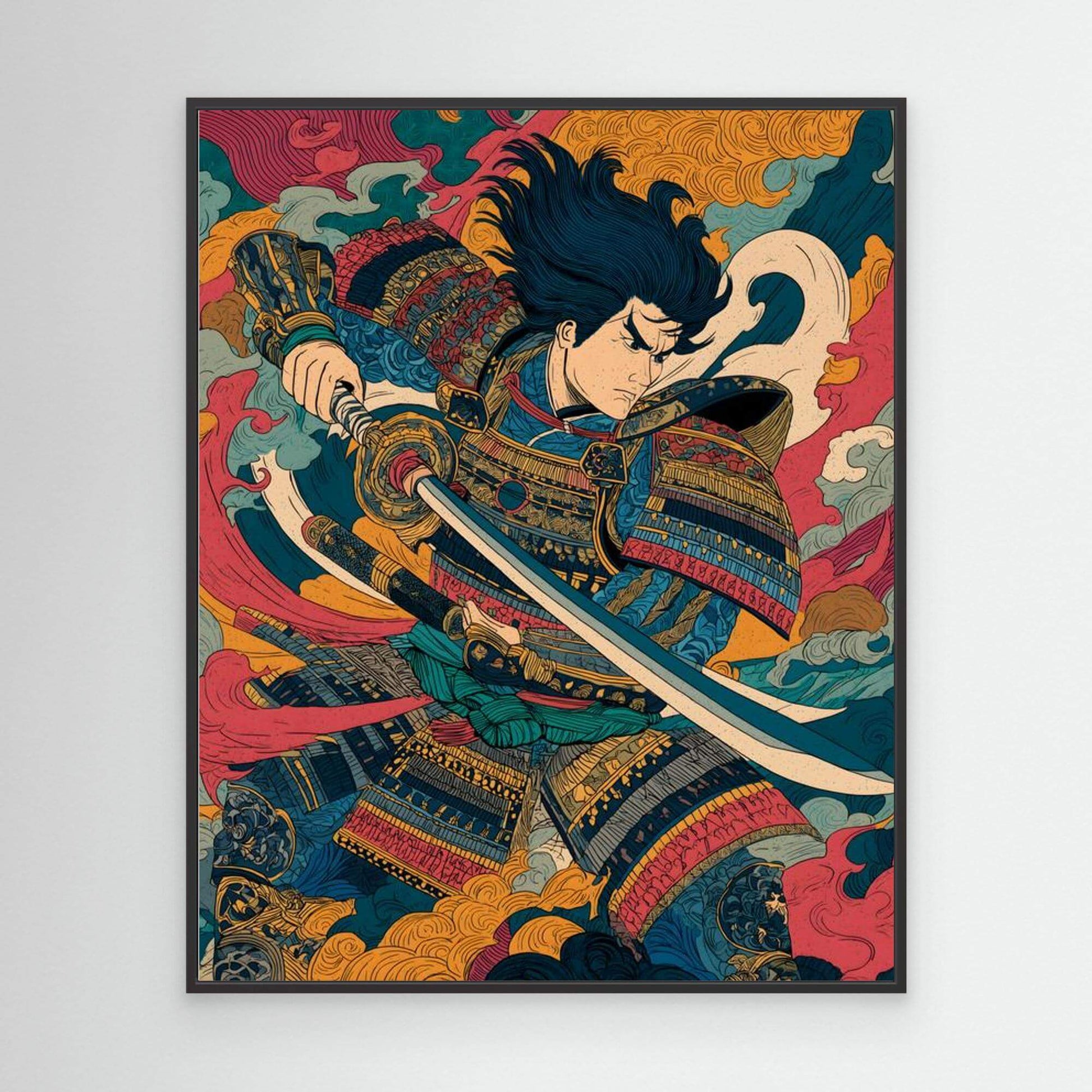Colorful Samurai Warrior Ukiyo-e Art Print Poster