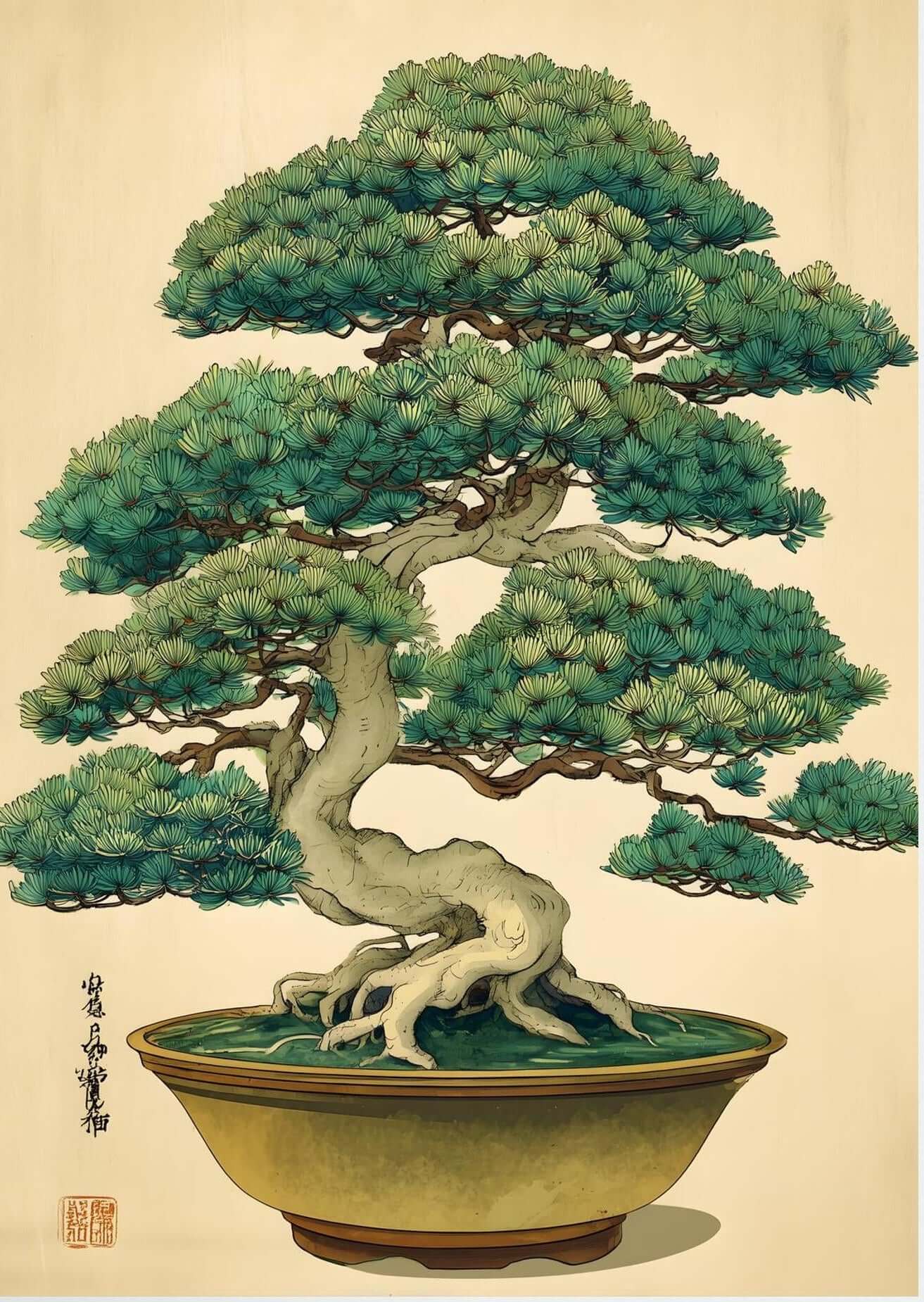 Japanese bonsai tree wall art-Timeless Balance