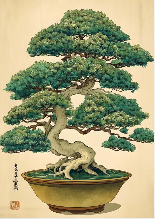 Japanese bonsai tree wall art-Timeless Balance