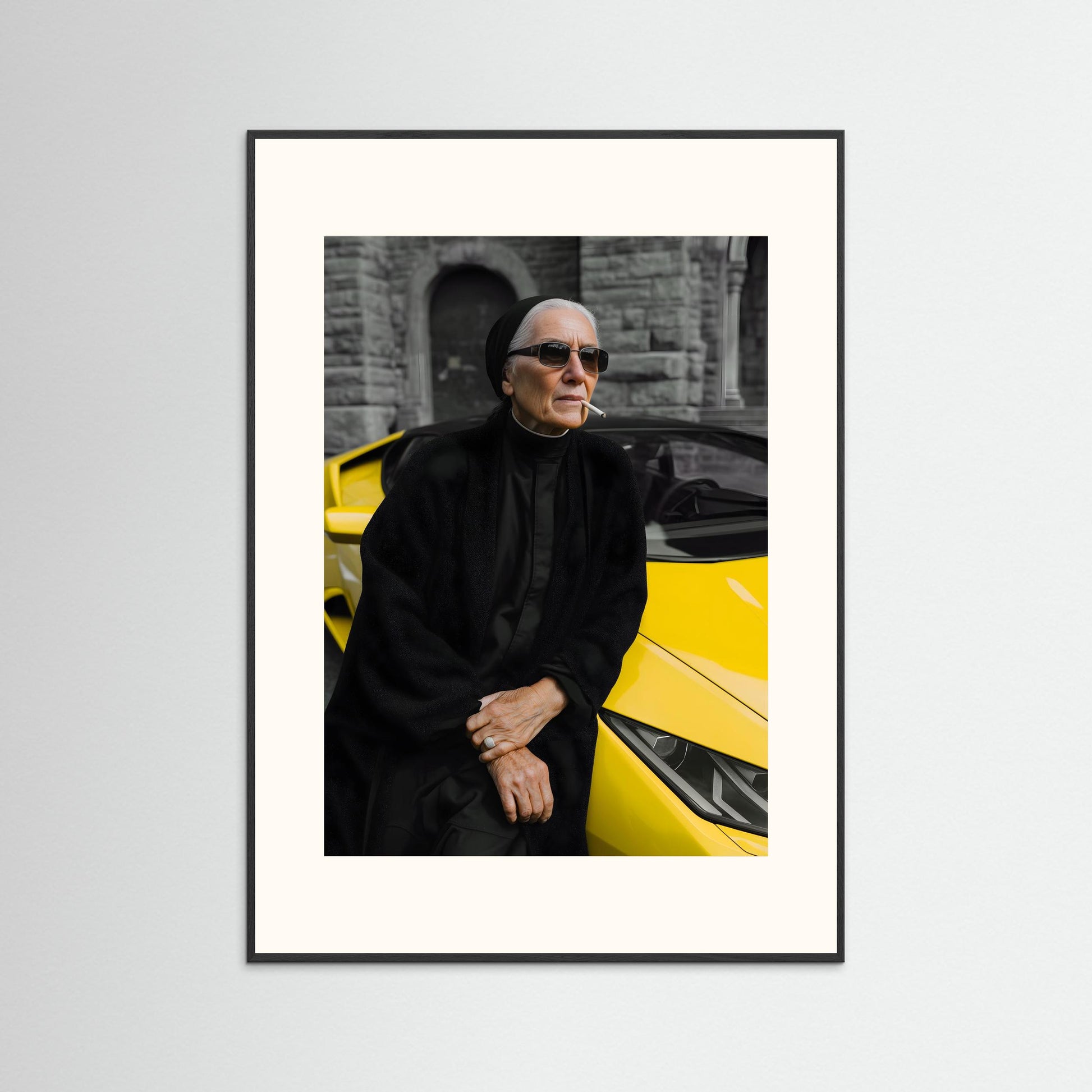 Rebel Nun Wall Art – Cinematic Luxury Portrait Canvas Print