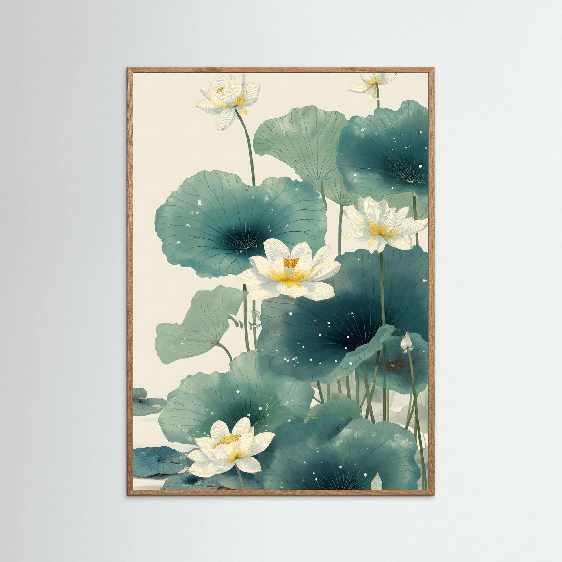  Japandi botanical wall art-Lotus Stillness