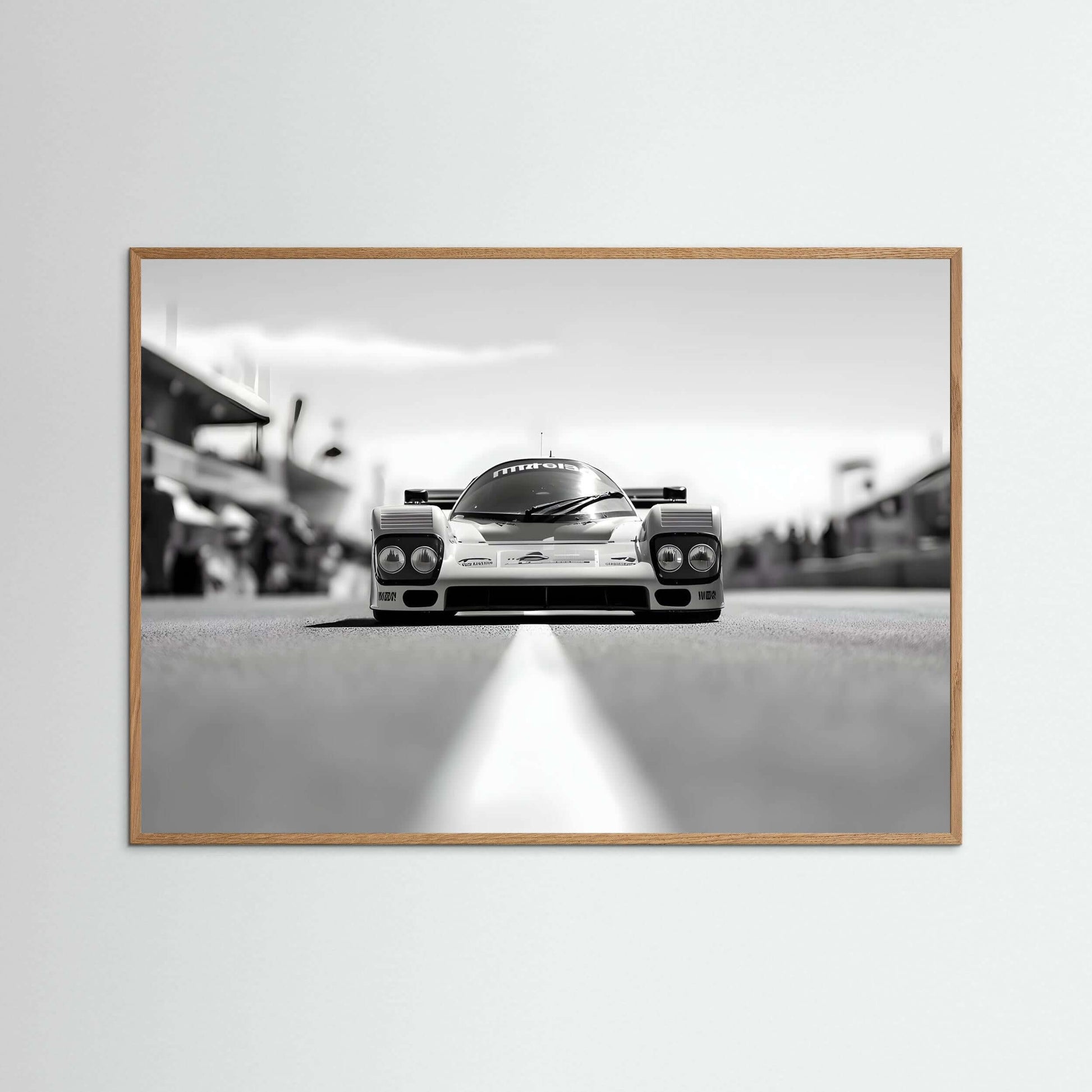 Porsche 962 Group C Black and White Racing Art