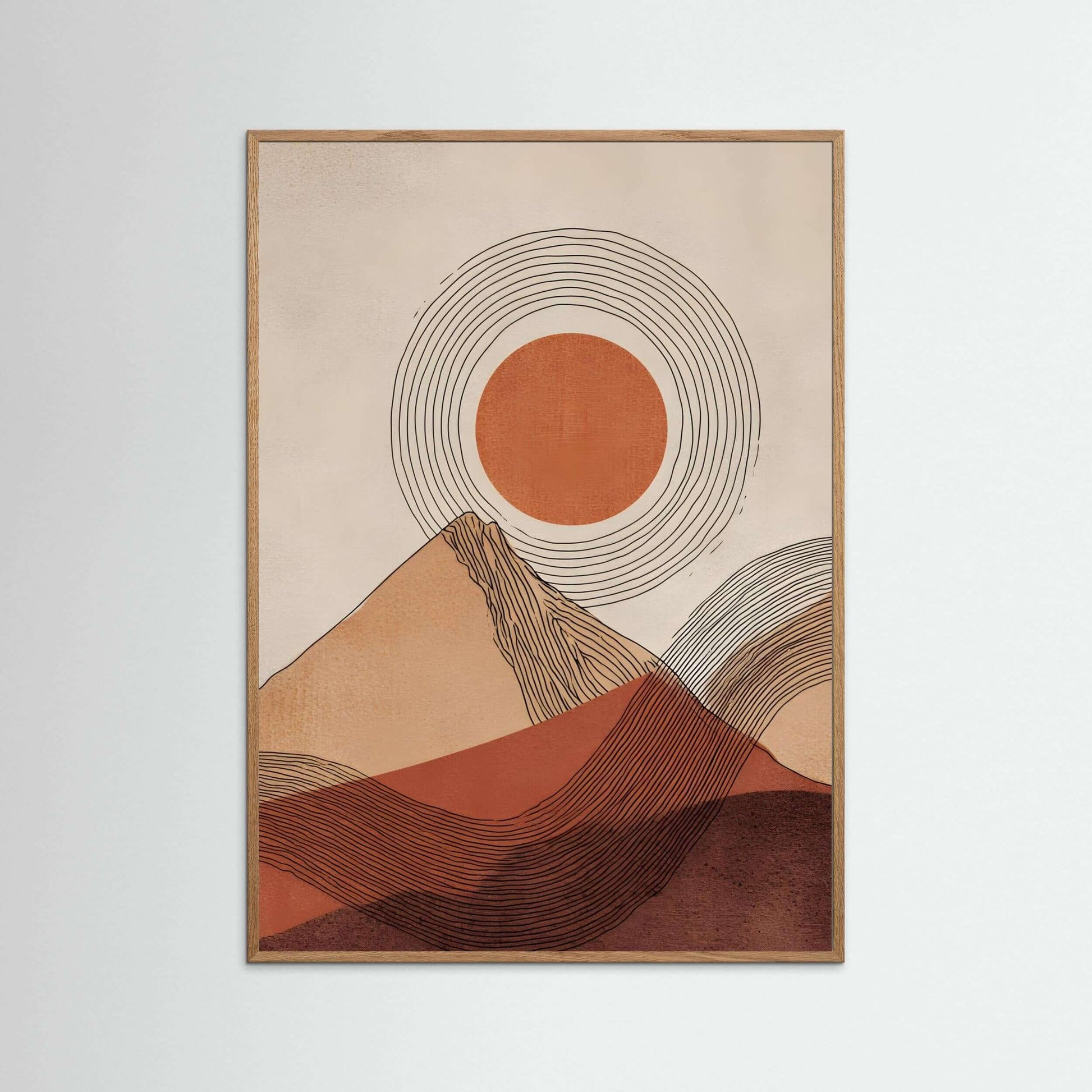 Earth & Horizon – Japandi-Inspired Minimalist Landscape Wall Art Print