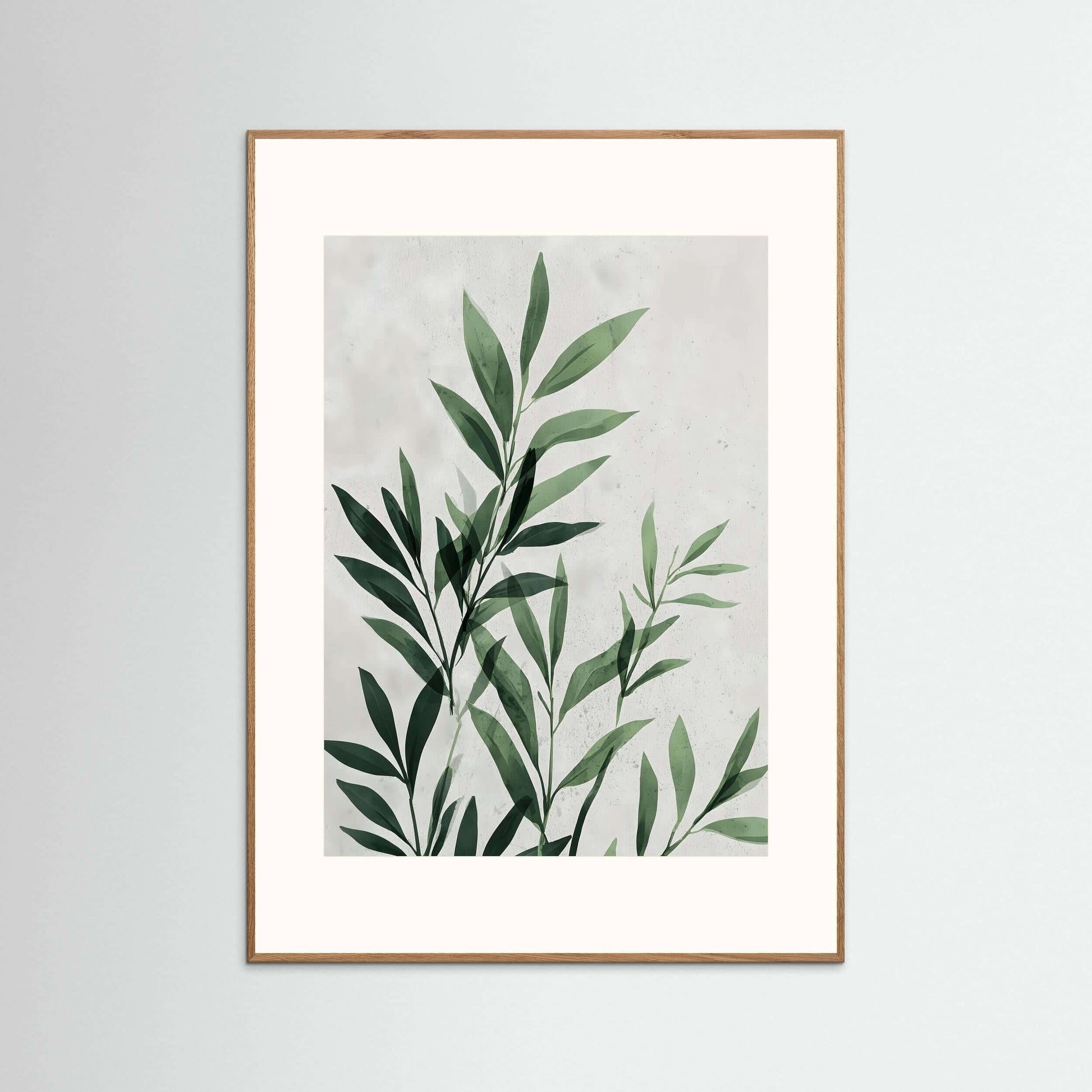 Quiet Leaves – Japandi-Inspired Minimalist Botanical Wall Art Print