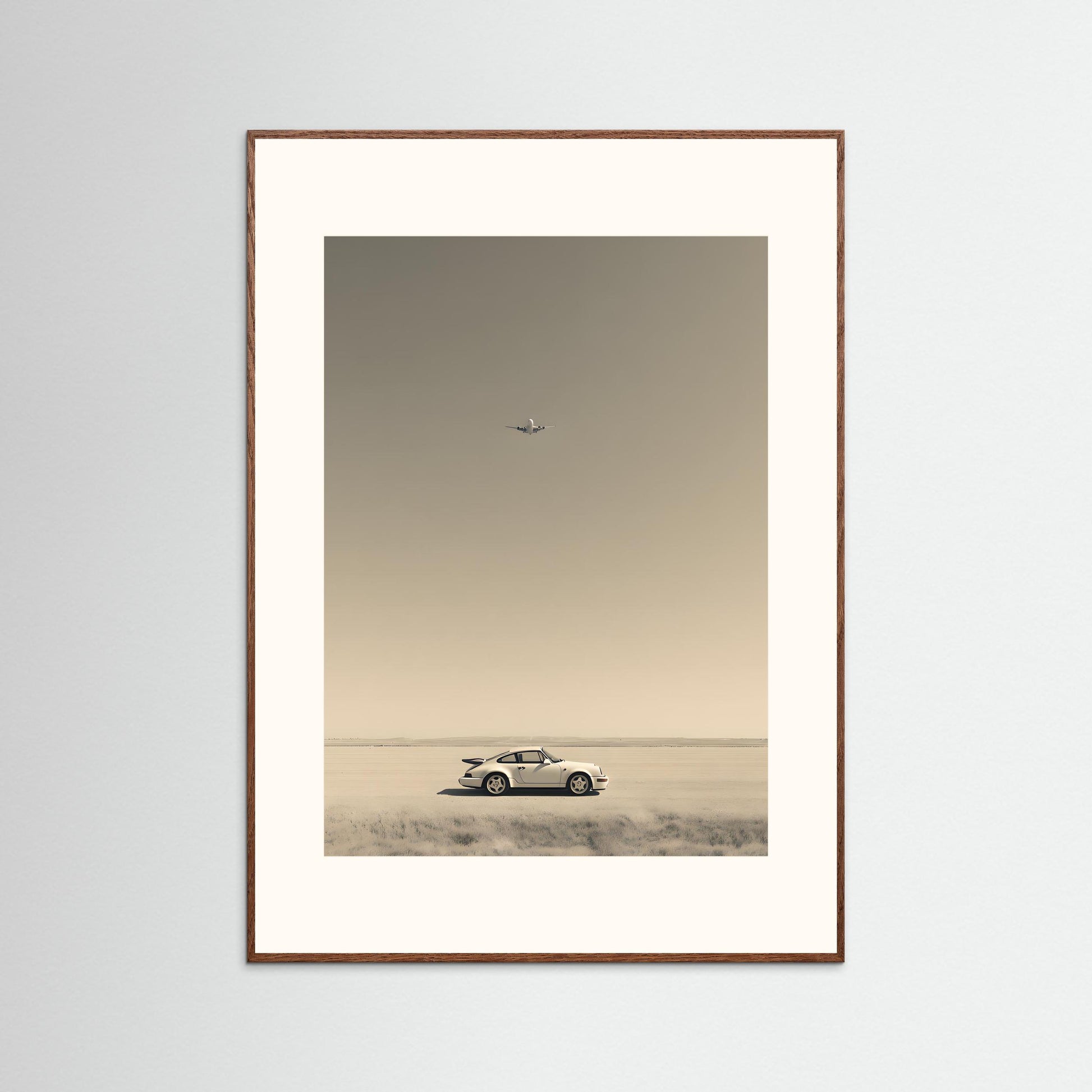 Minimalist Porsche 911 Desert Landscape