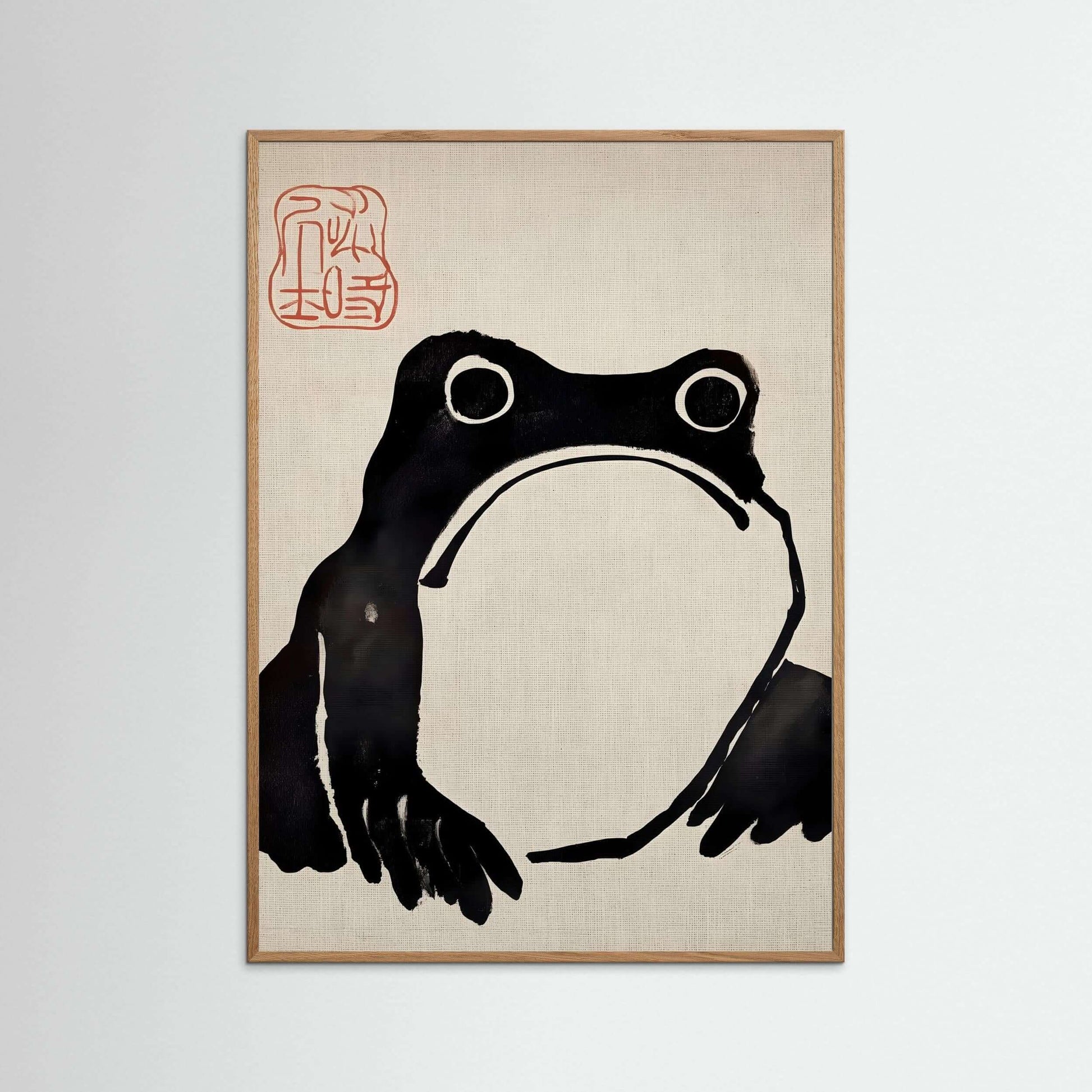 Japanese ink frog wall art-Zen Frog 