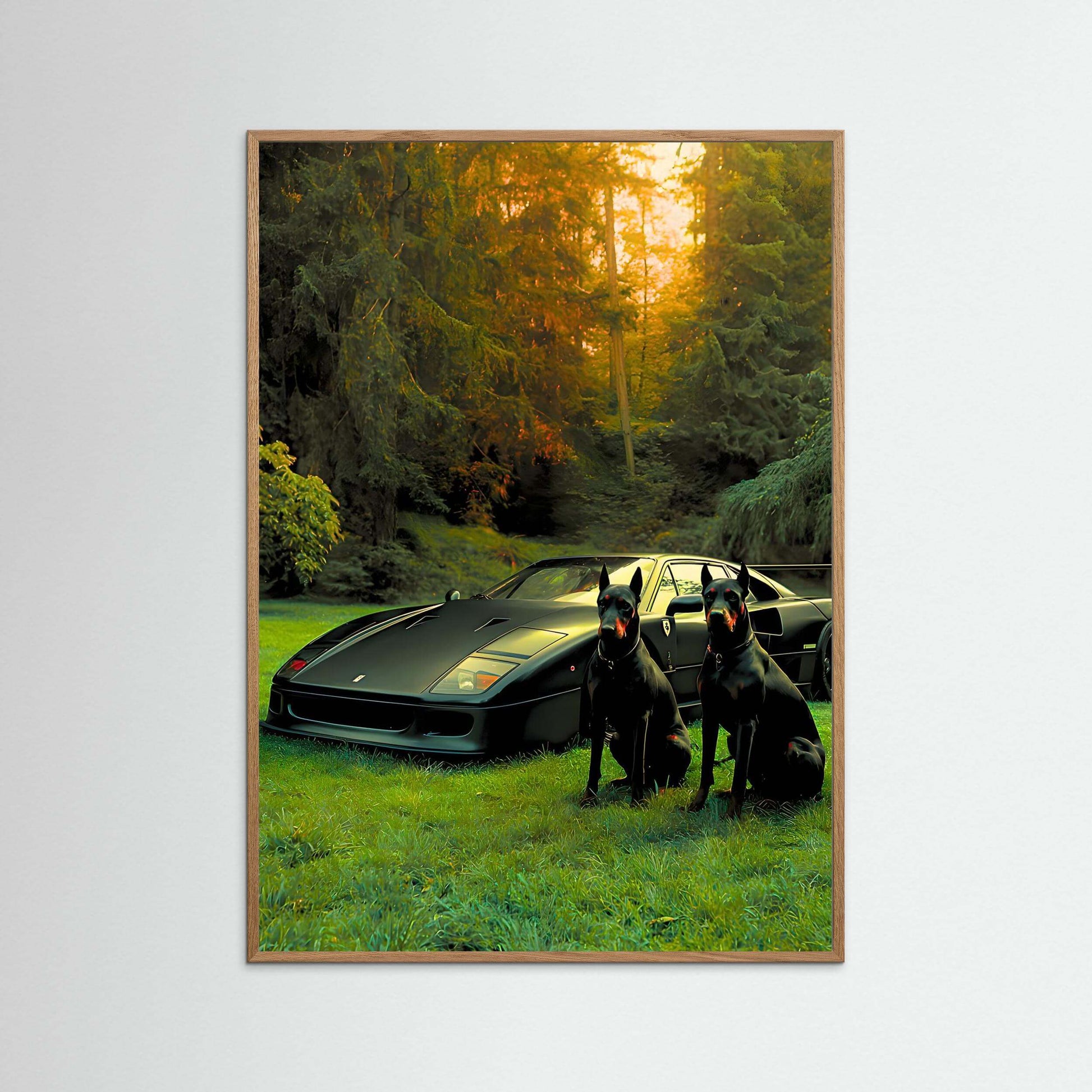 black supercar doberman wall art-Midnight Guardians Wall Art 