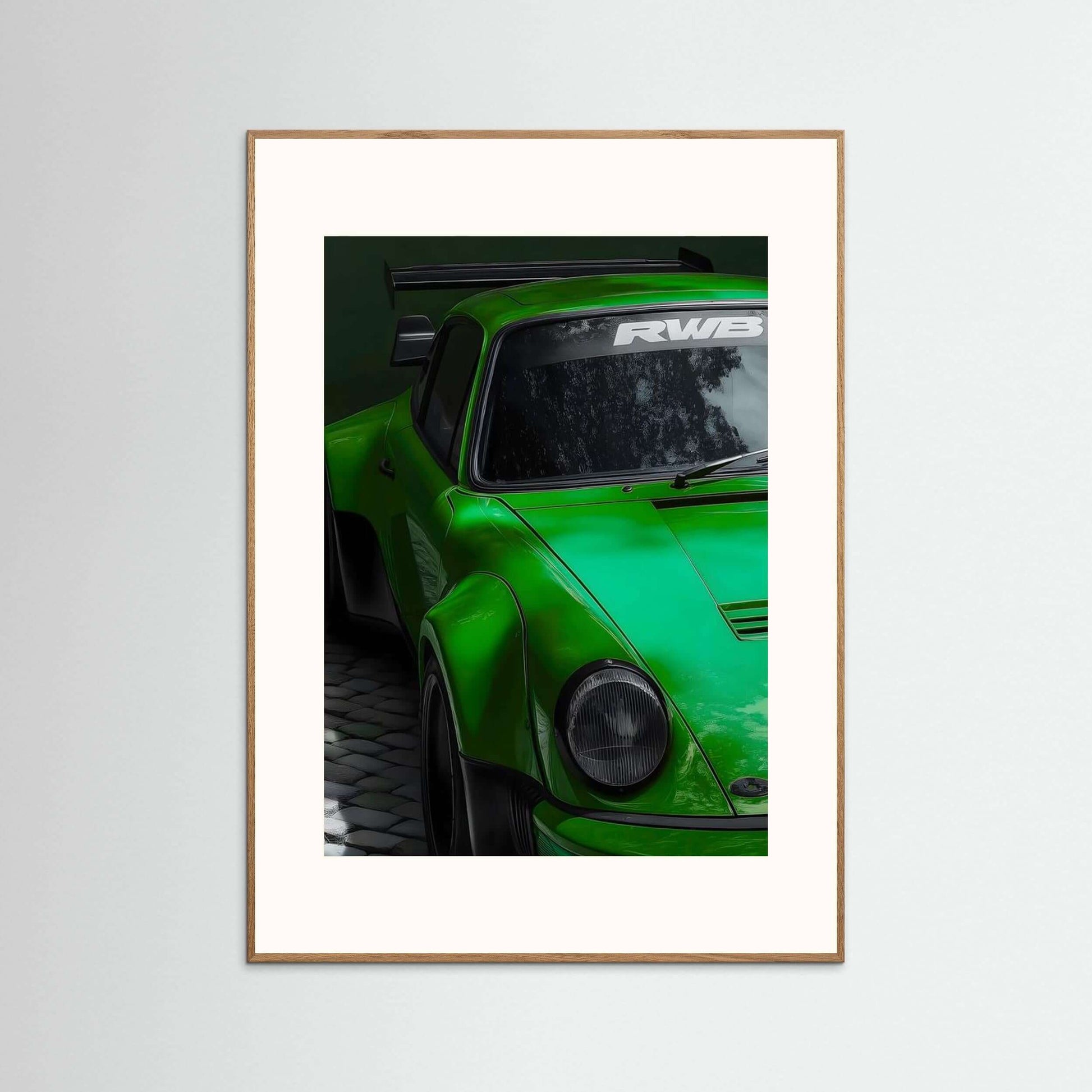 RWB Porsche 911 Green Automotive Art Print Poster