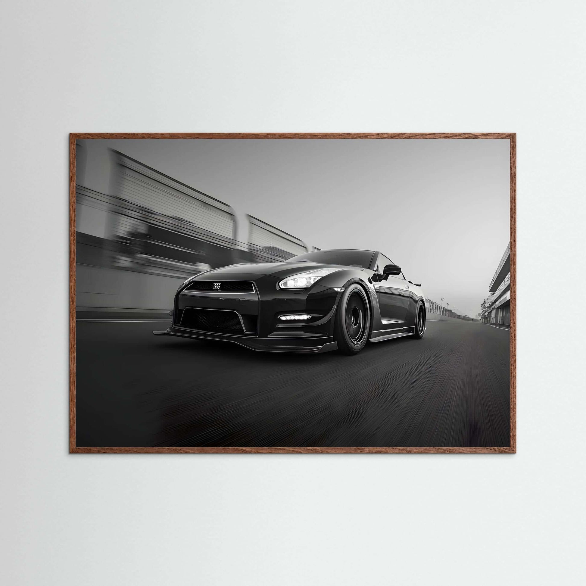 Nissan GT-R Black and White Track Performance