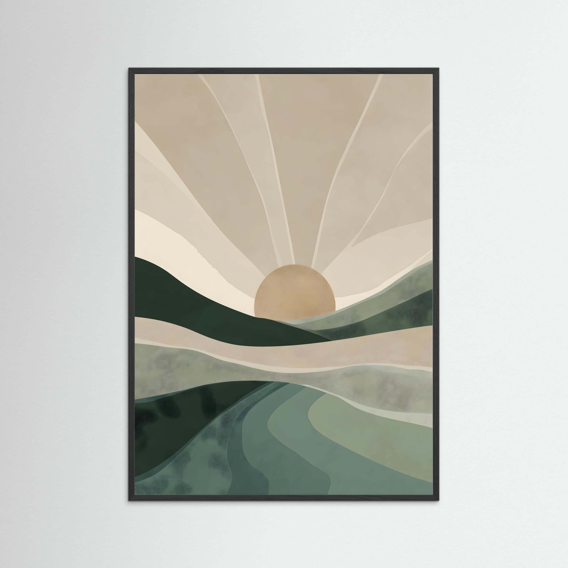 Japandi minimalist landscape art-Quiet Horizon 