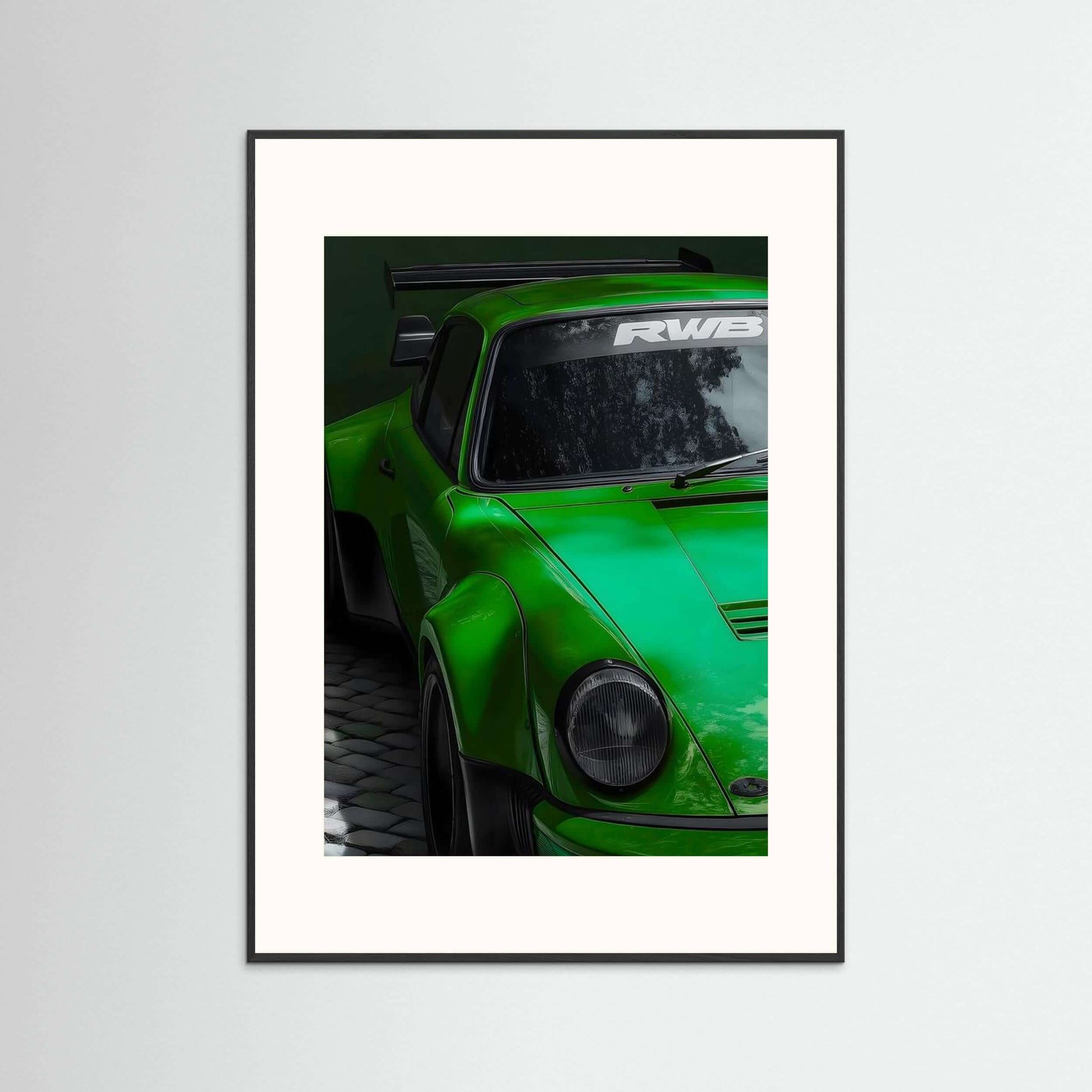 RWB Porsche 911 Green Automotive Art Print Poster