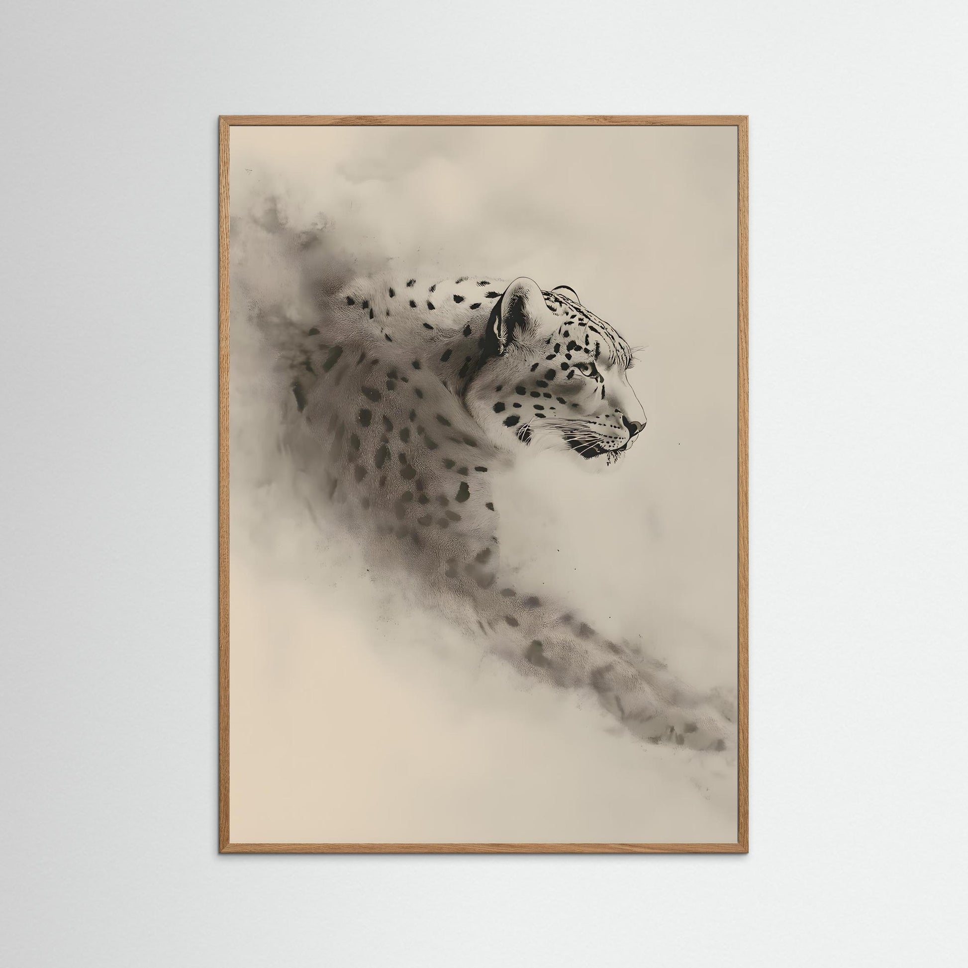 Silent Leopard – Minimalist Wildlife Wall Print