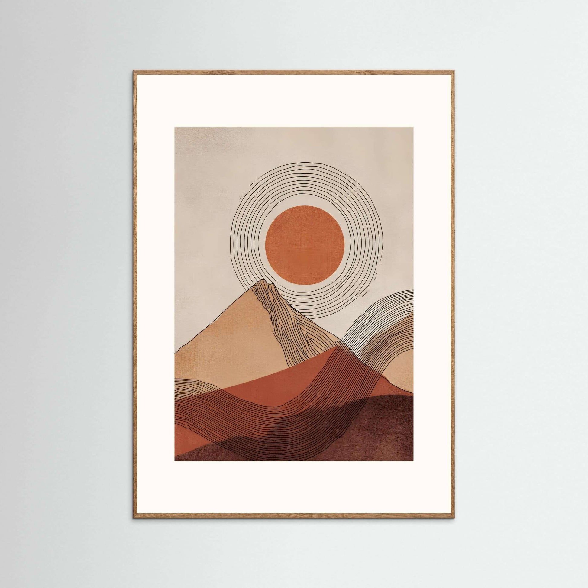 Earth & Horizon – Japandi-Inspired Minimalist Landscape Wall Art Print