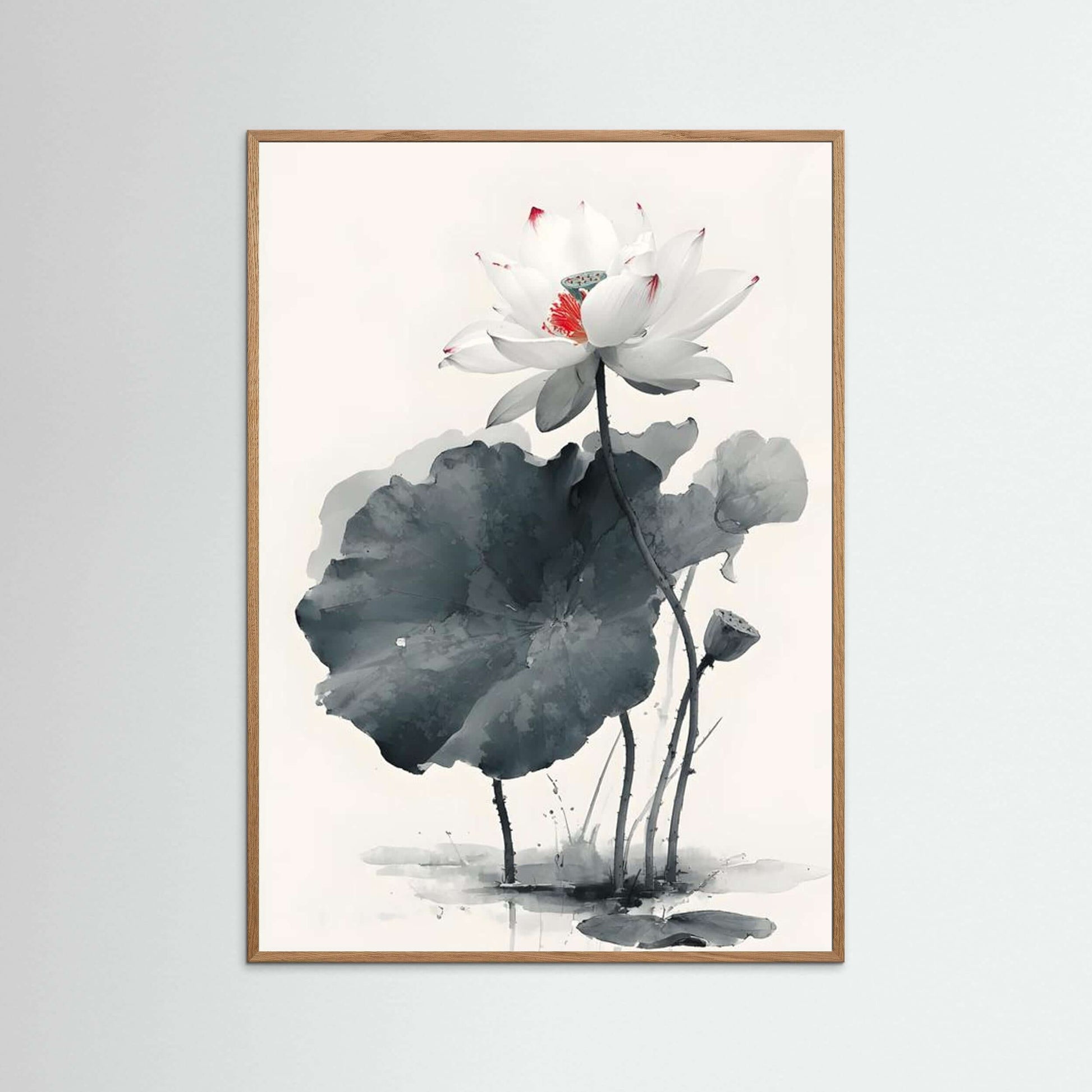  minimalist lotus flower art-White Lotus Awakening 